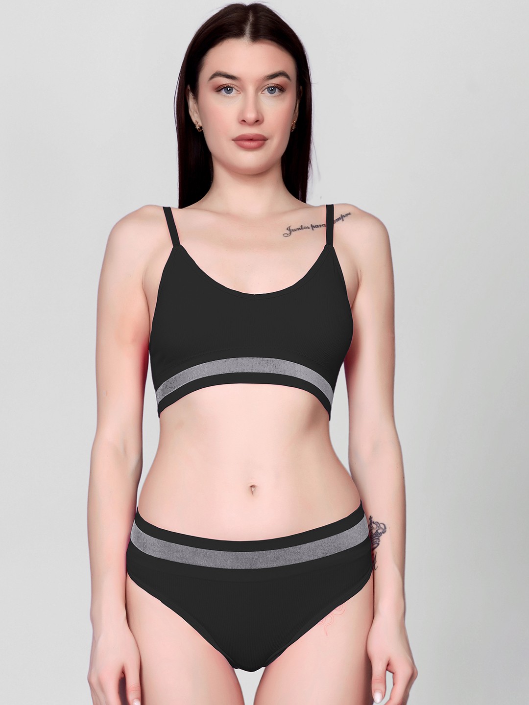 

Flenzy Lightly-Padded Lingerie Set, Black