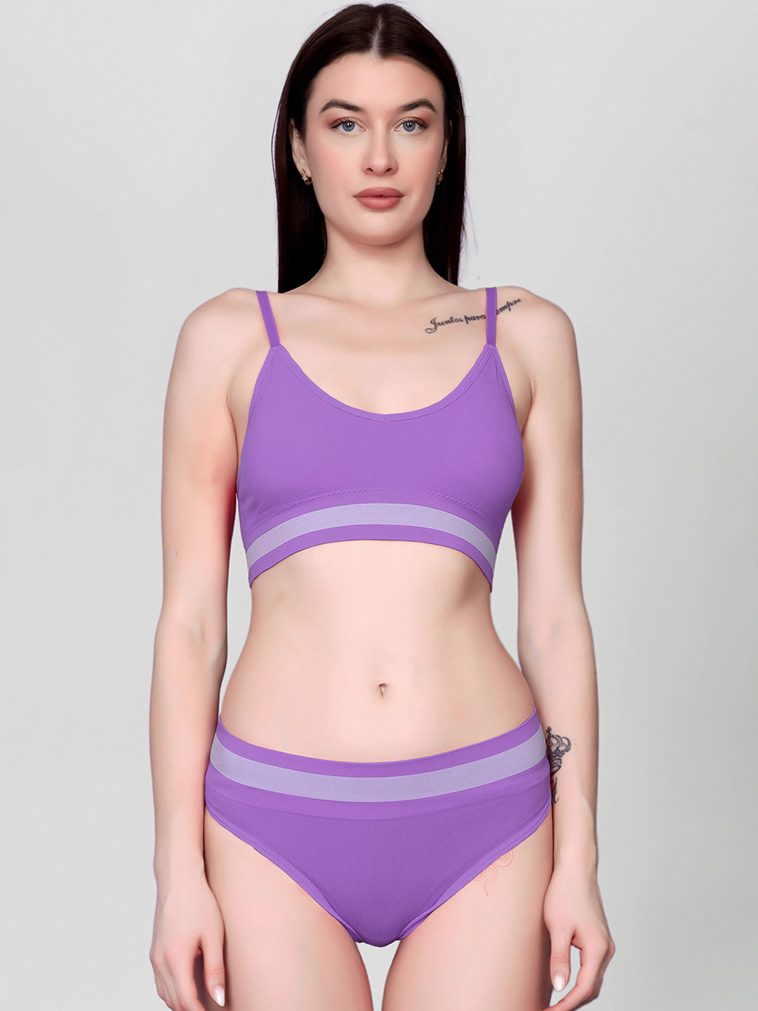 

Flenzy Lightly-Padded Lingerie Set, Purple
