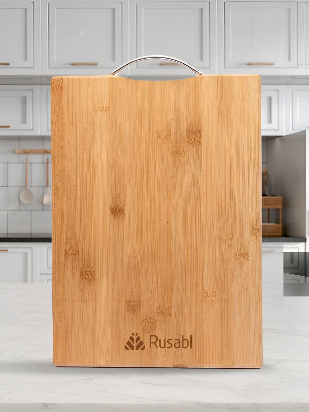 

Rusabl Brown Bamboo Wooden Chopping Board