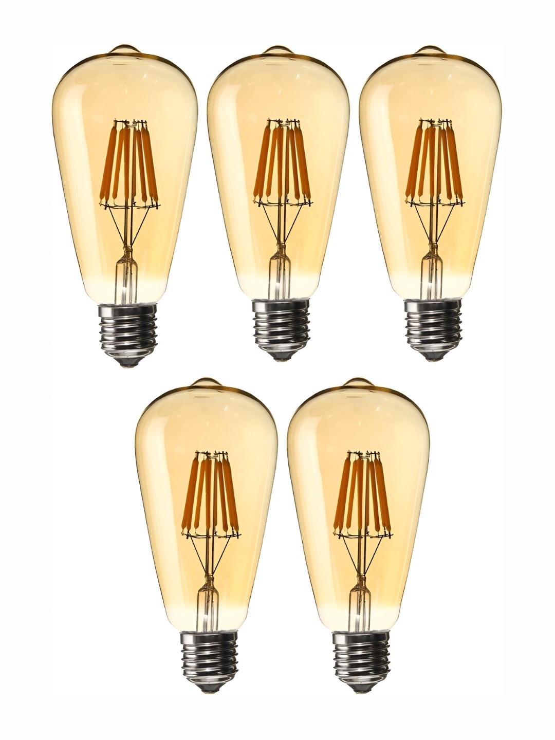 

SPARK WORLD Yellow & Silver Toned 5 Pieces Glass Bulbs