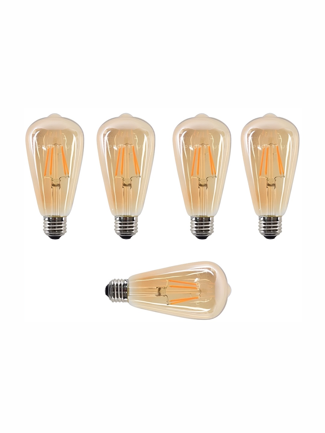 

SPARK WORLD Yellow & Silver-Toned 5 Pieces Glass Semi Sphere Ceiling Lamps