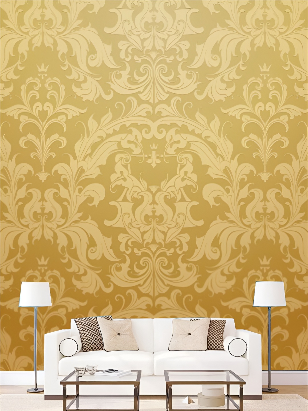 

Aura Green & Beige Self Adhesive 3D Printed Wall Sticker