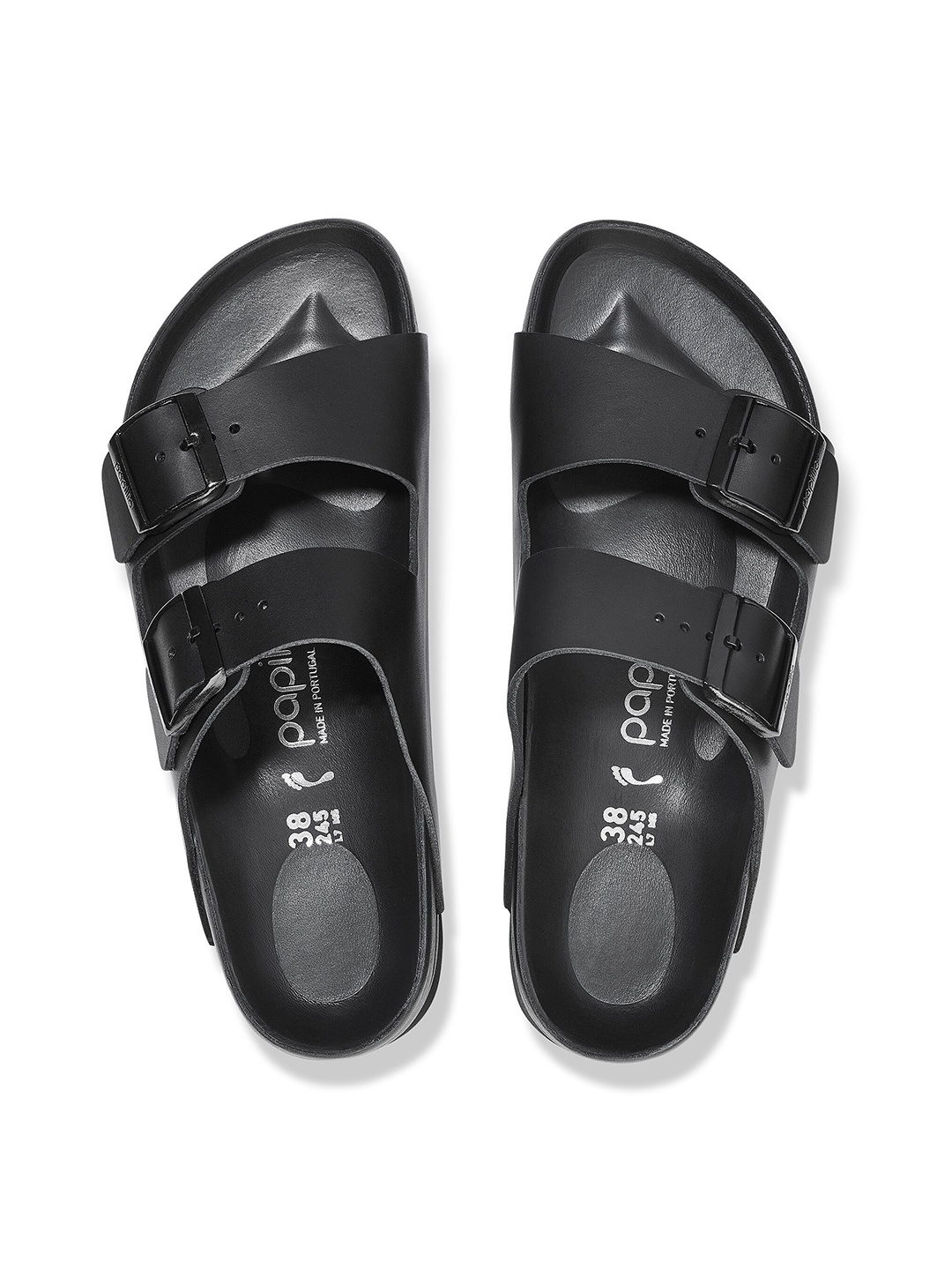 

Birkenstock Papillio Arizona Women Leather Two-Strap Comfort Sandals, Black