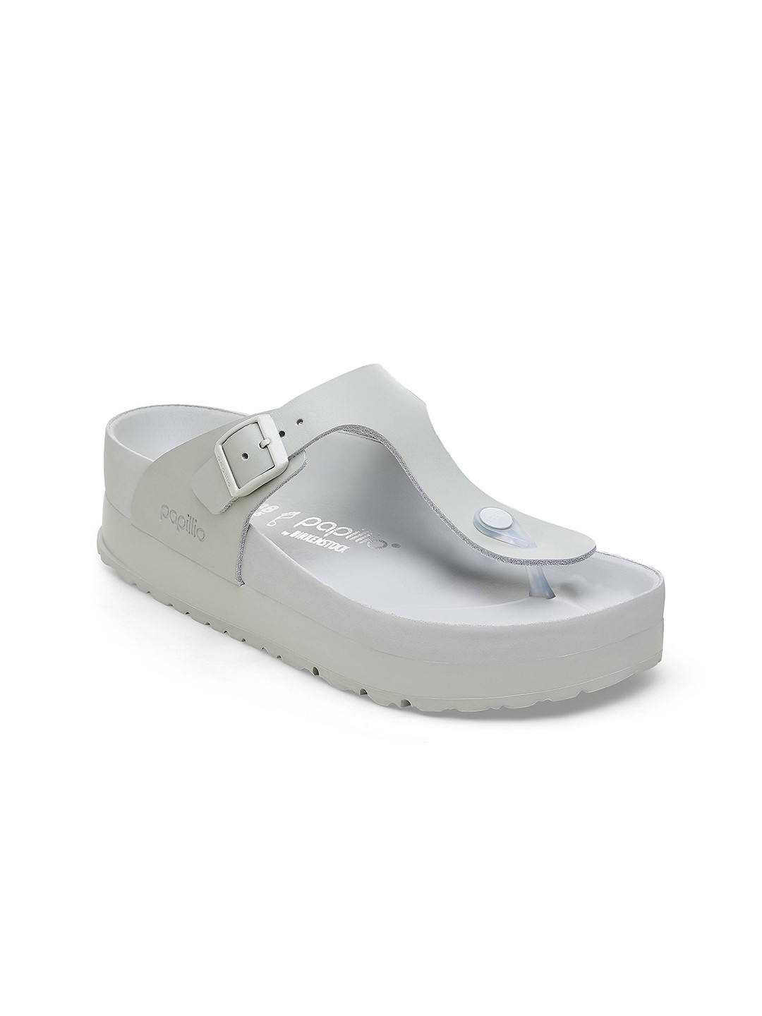 

Birkenstock Women Regular Width Papillio Gizeh Flex Mineral T-Strap Flats, Grey