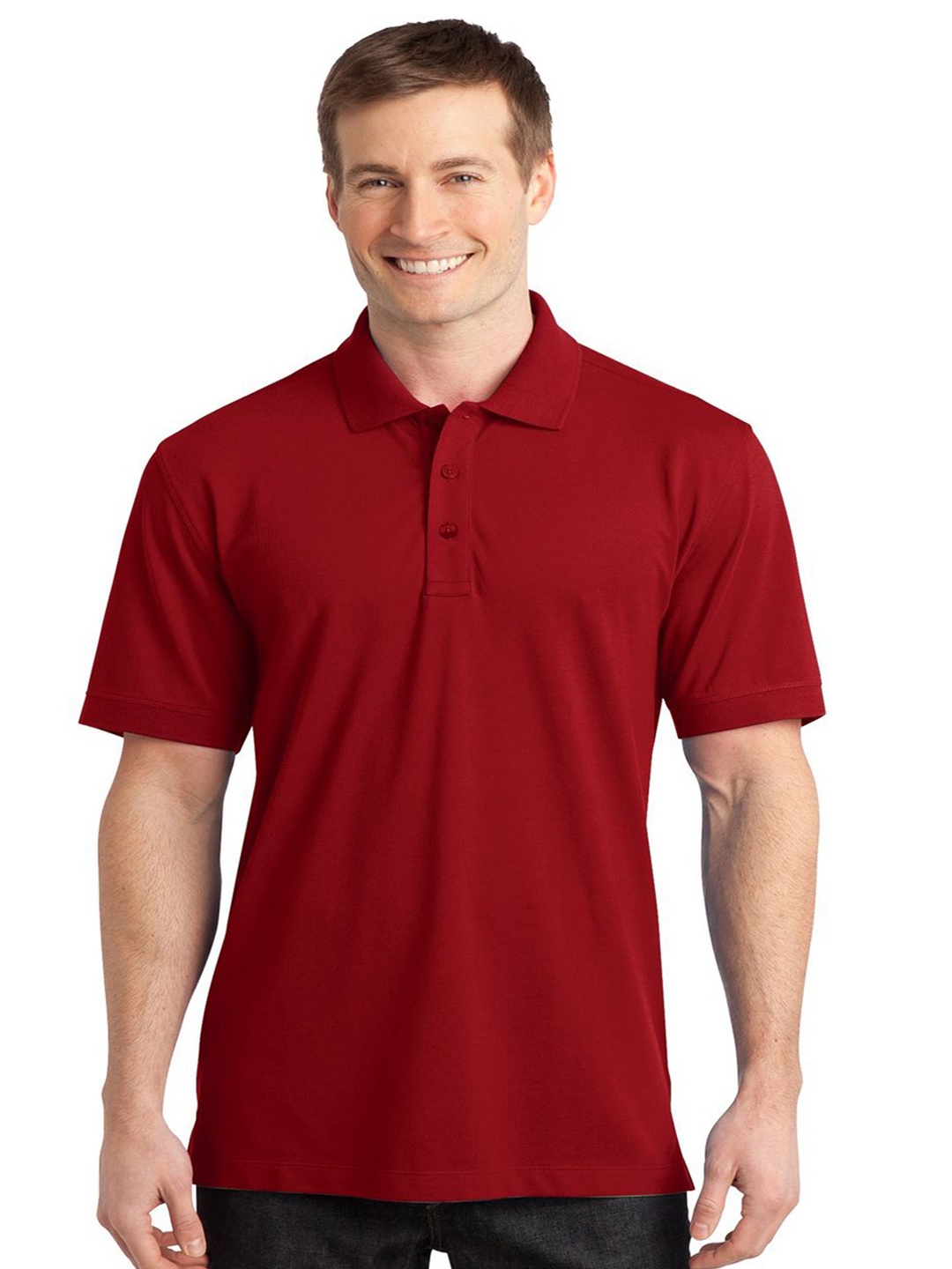 

BAESD Polo Collar Cotton T-shirt, Red