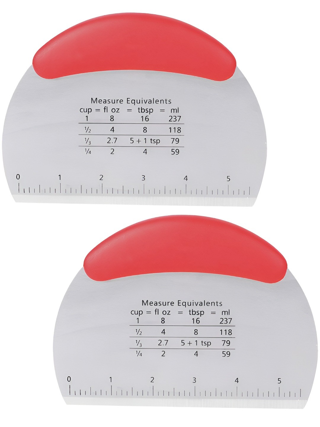 

P-Plus International Red 2 Pieces Stainless Steel Dough Scrapers