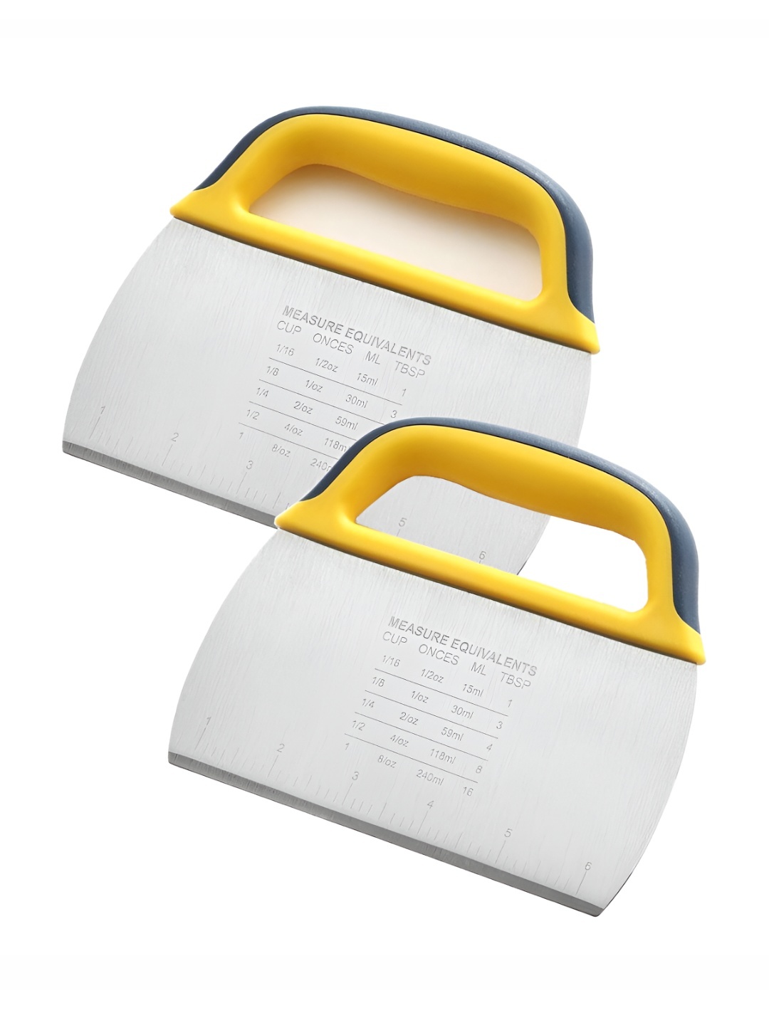 

P-Plus International Yellow 2 Pieces Stainless Steel Dough Scrapers