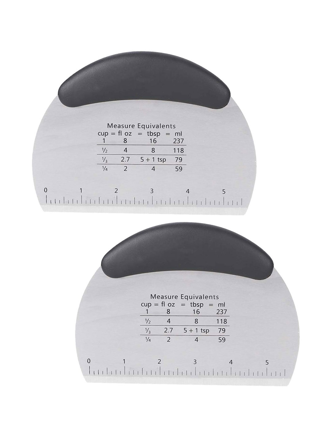 

P-Plus International Black 2 Pieces Stainless Steel Dough Scraper