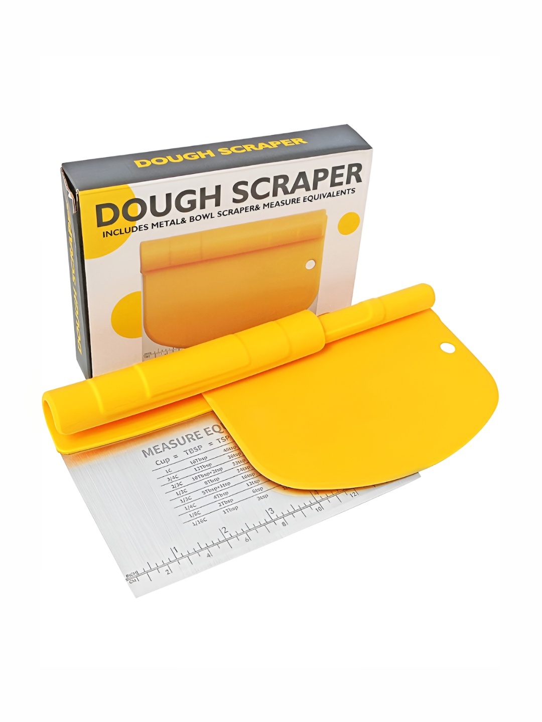 

P-Plus International Yellow Stainless Steel Dough Scraper