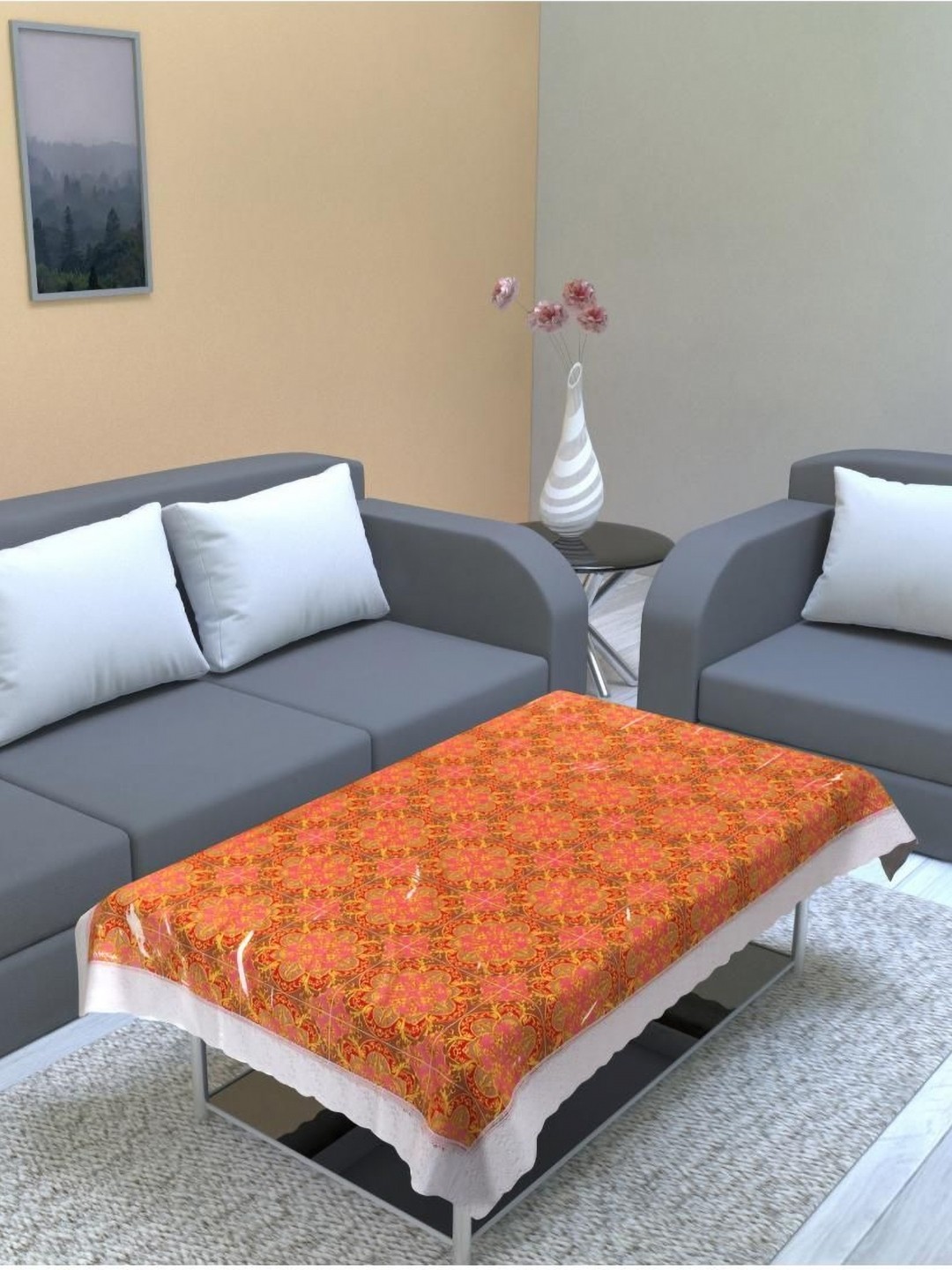 

Aura Red & Green Ethnic Motifs Printed Rectangle Table Cover