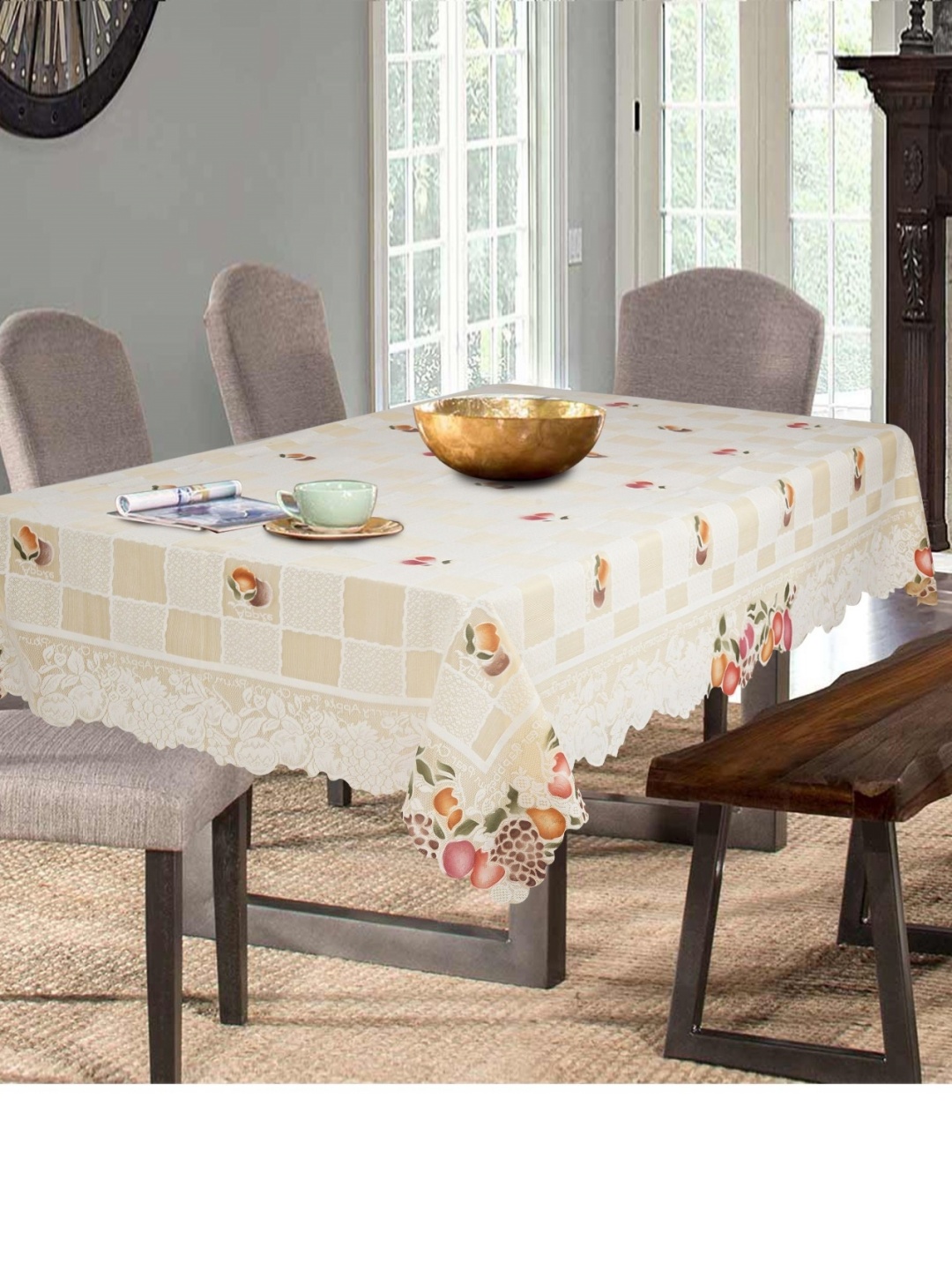 

Aura Cream & Red Floral 6 Seater Rectangle Table Cover