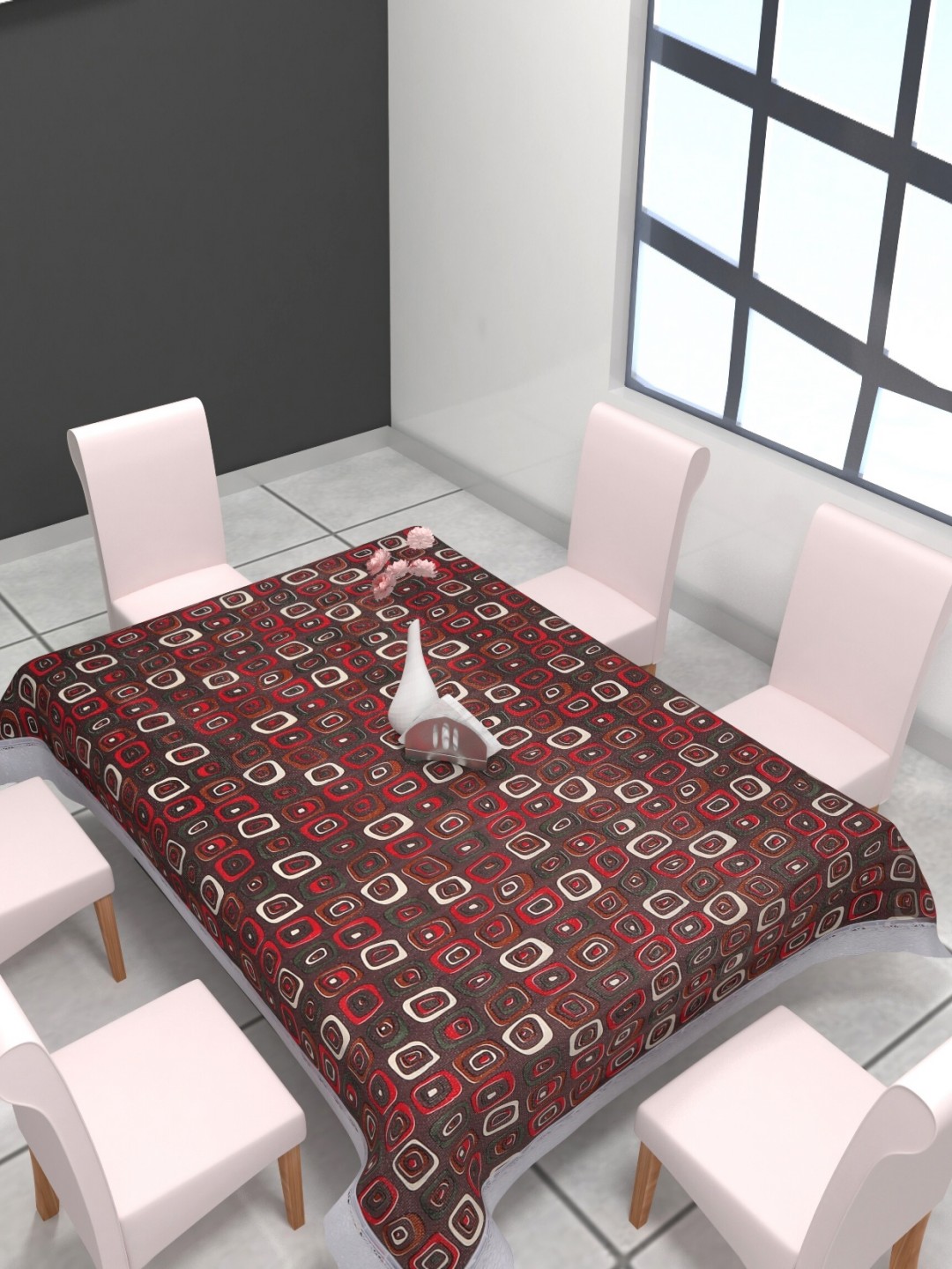 

Aura Maroon & White Floral 6-Seater Rectangular Table Cover