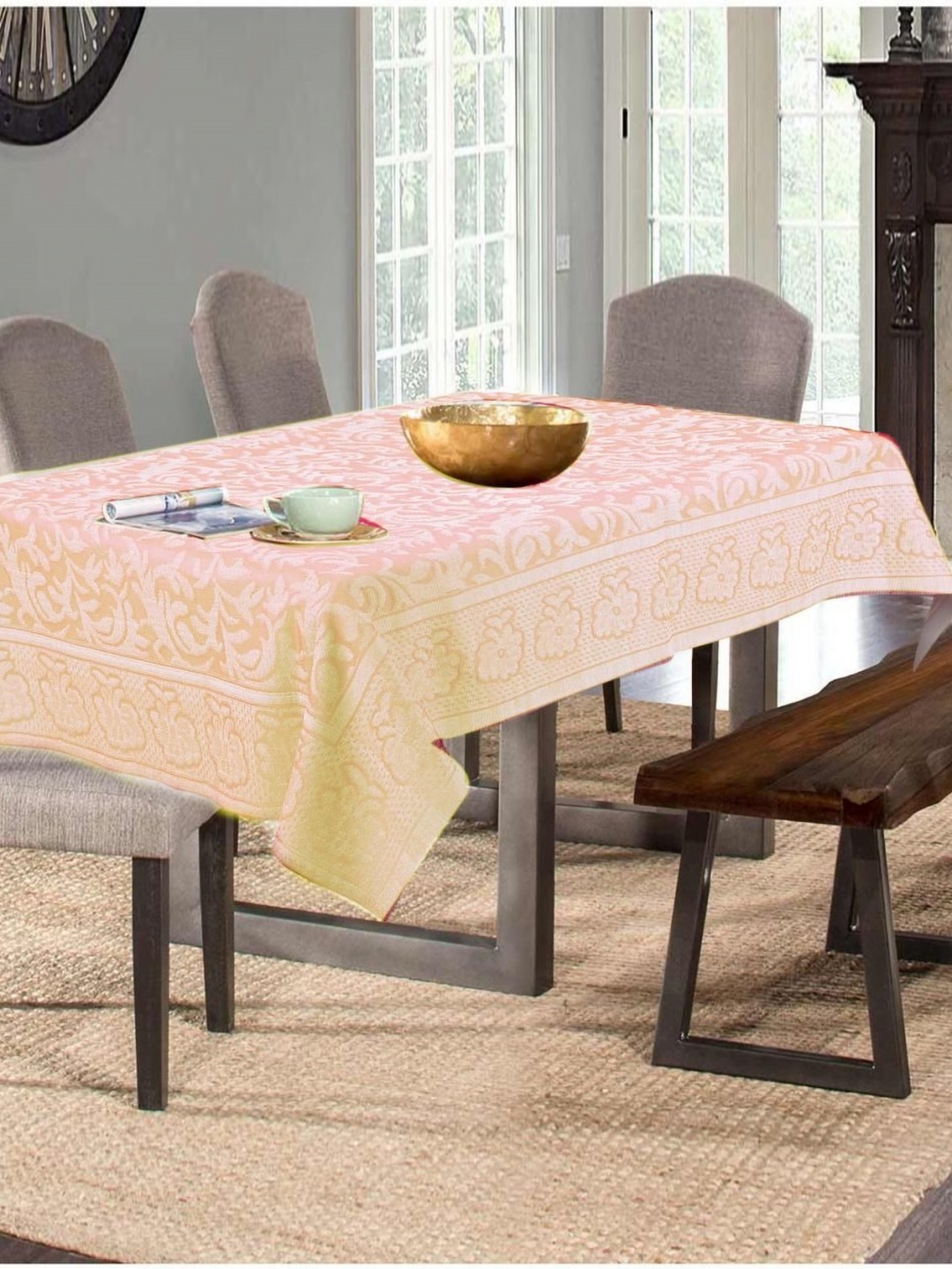 

Aura Cream Floral 6-Seater Rectangular Table Cover