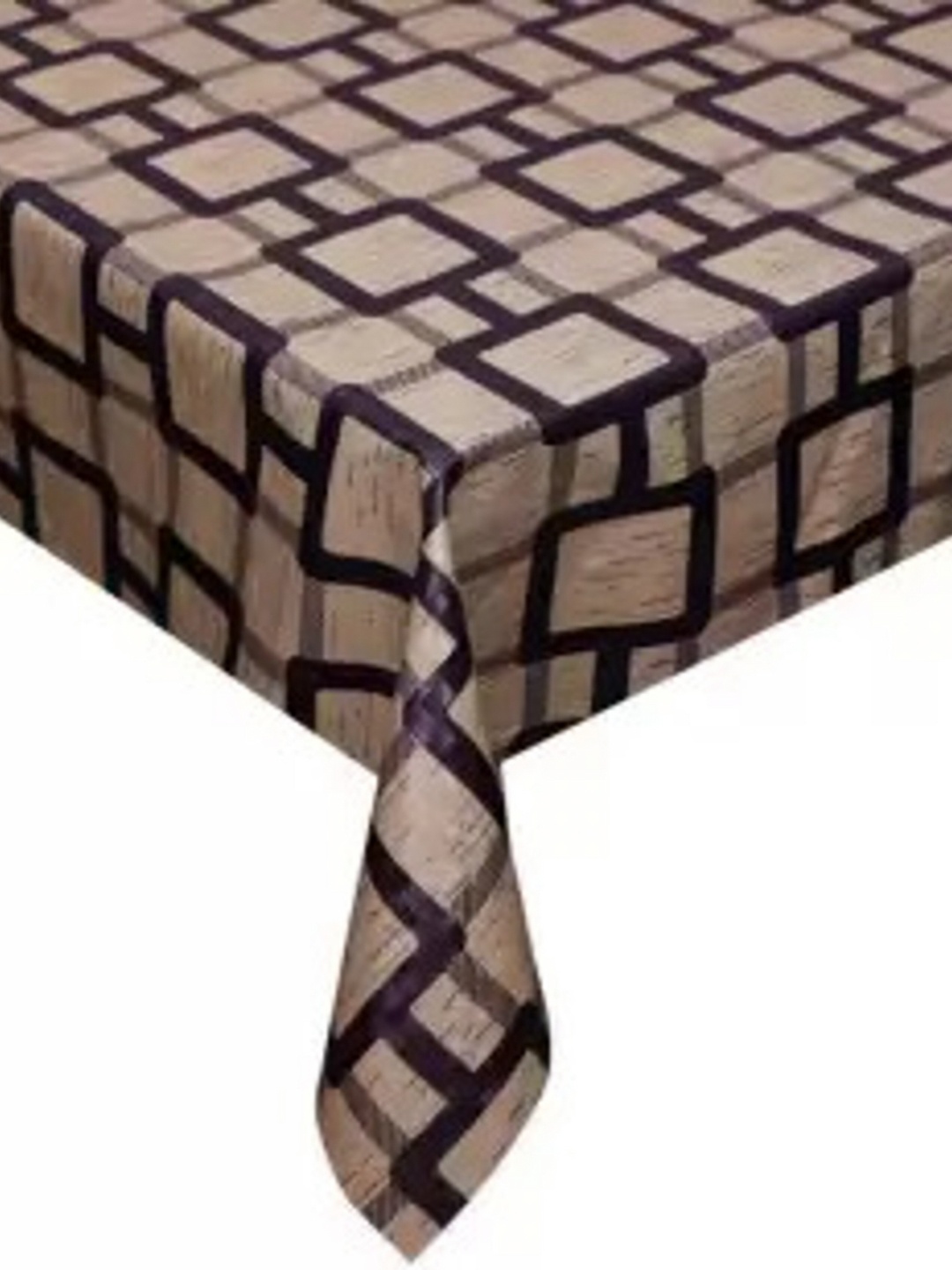 

Aura Beige & Brown Geometric 5 Seater Table Cover