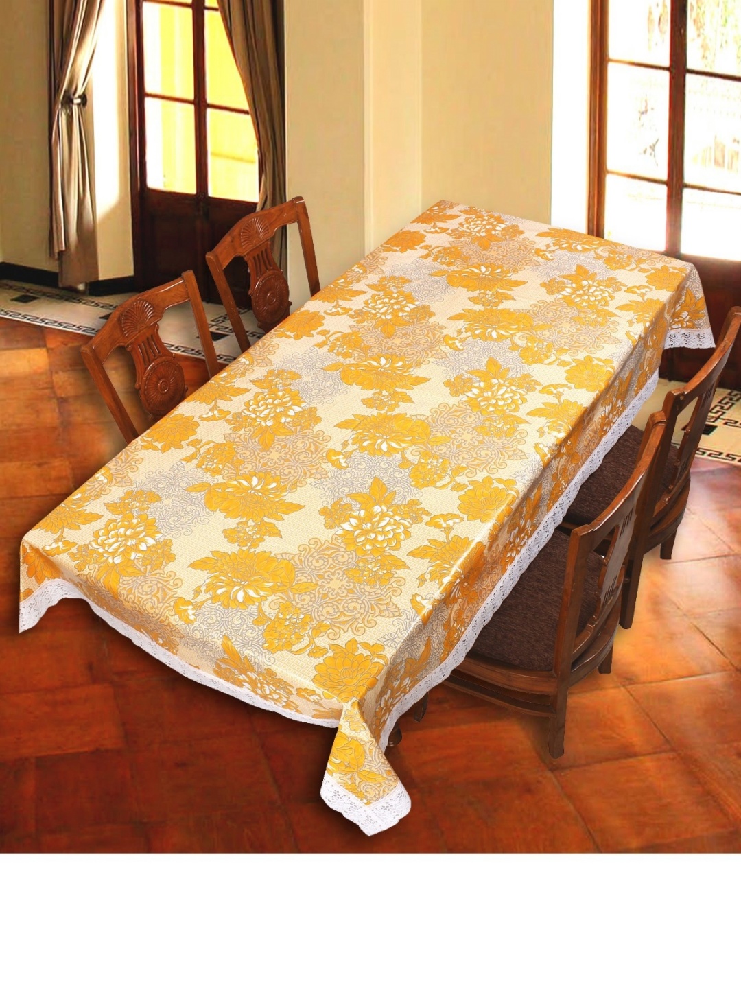 

Aura Grey & Yellow Floral 6Seater Rectangle Table Cover