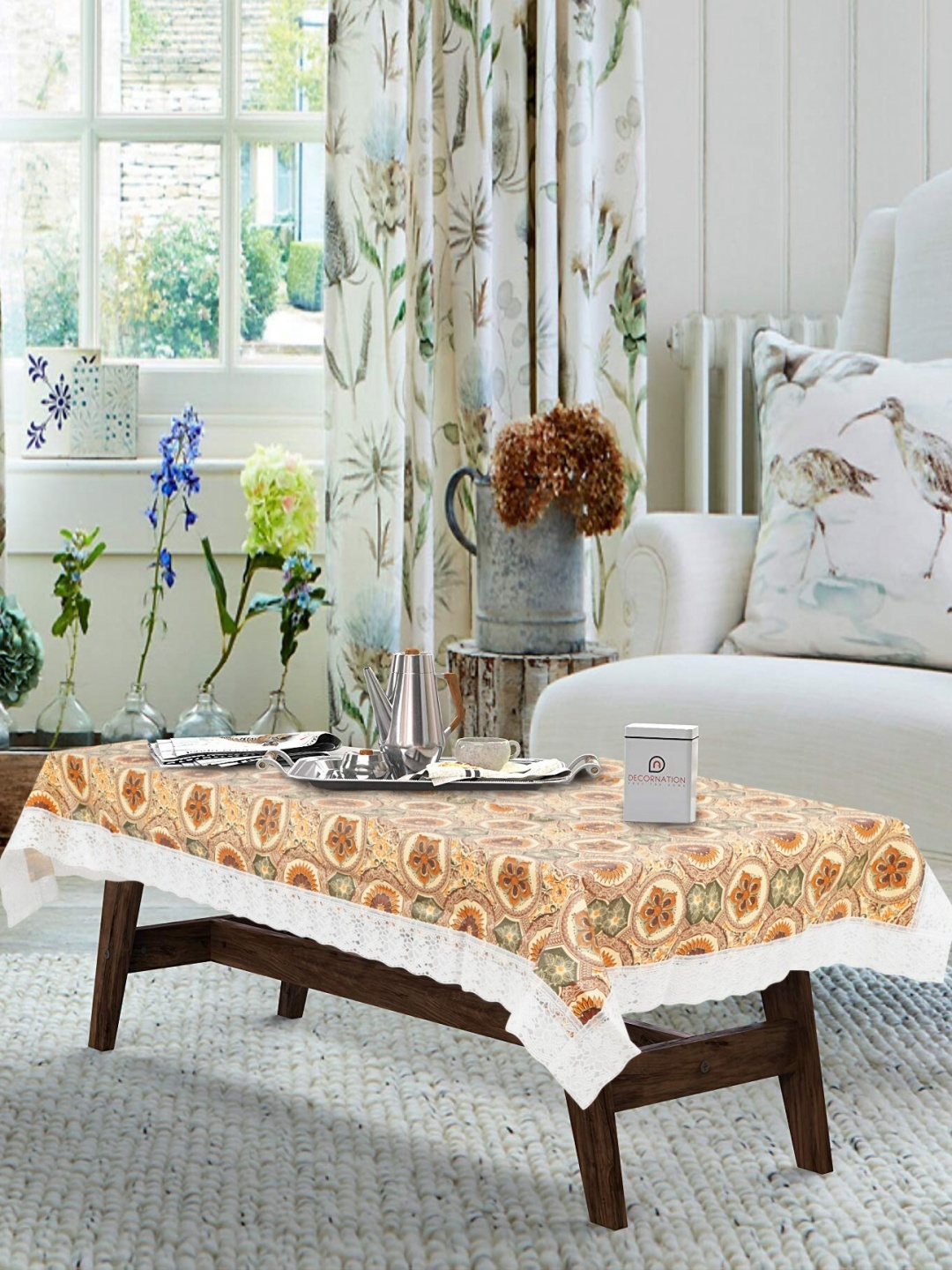 

Aura Orange & Brown Ethnic Motifs Printed Rectangle Table Cover