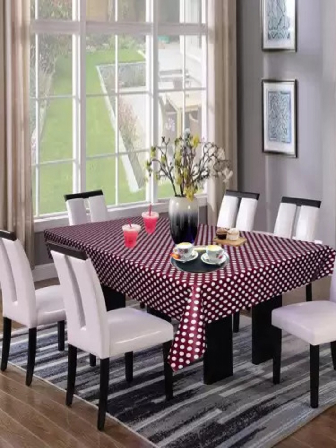 

Aura Pink Geometric Printed 4 Seater Rectangle Table Cover