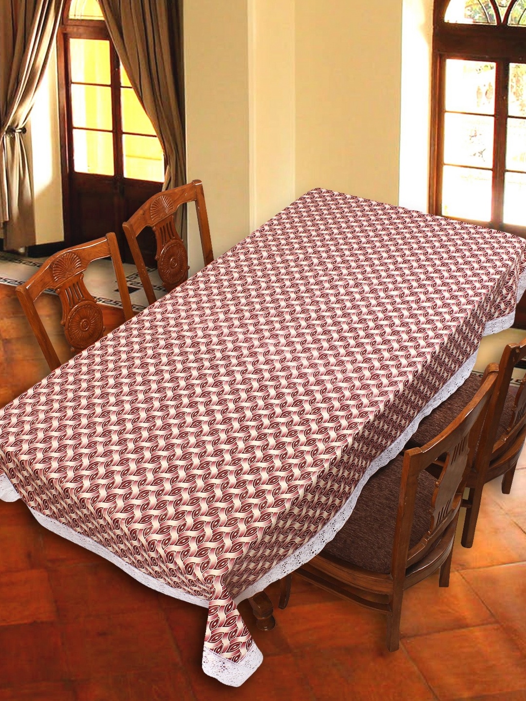 

Aura Pink Geometric Printed 6 Seater Rectangle Table Cover