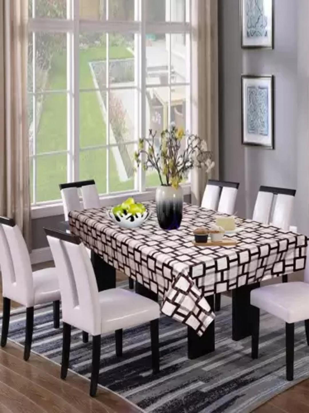 

Aura Grey Geometric Printed Rectangle Table Cover