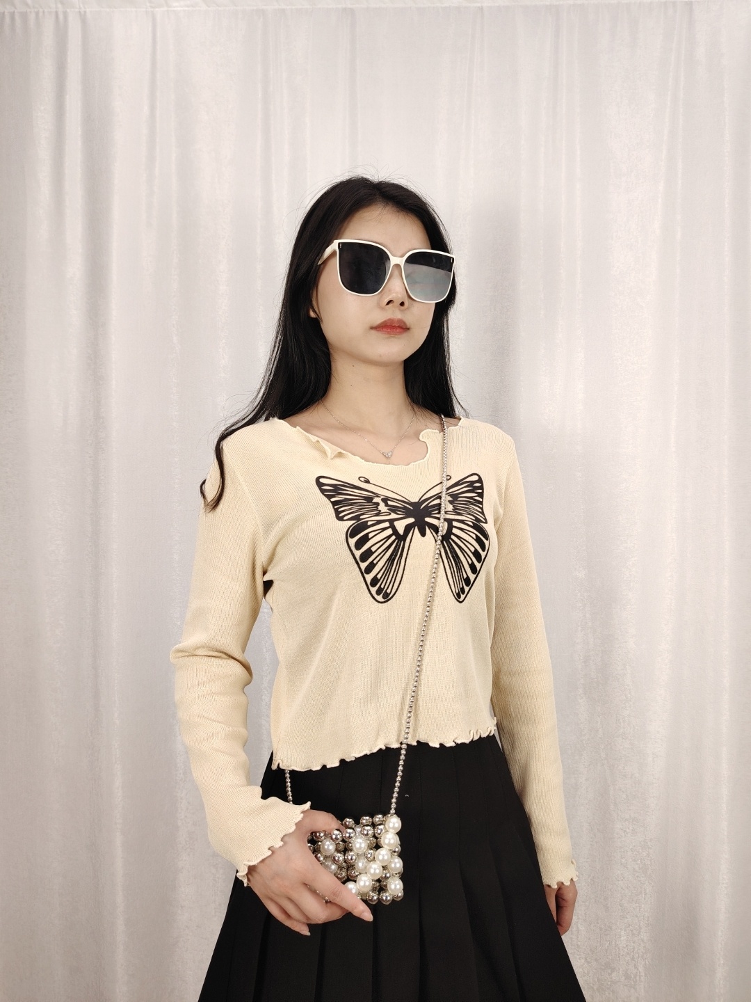

StyleCast Girls Graphic Printed Top, Cream