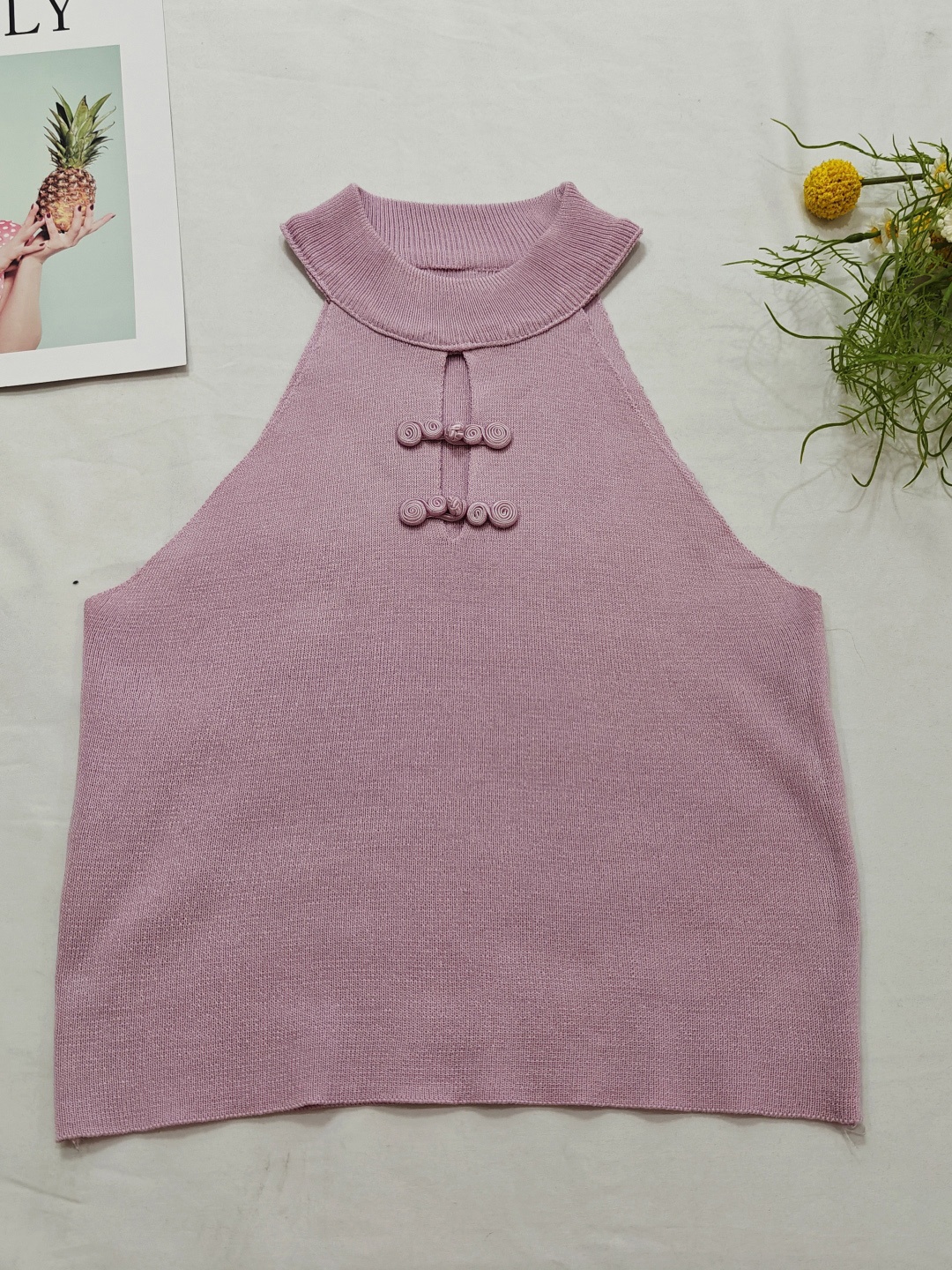

StyleCast Girls Solid Halter Neck Sleeveless Cut Out Top, Pink