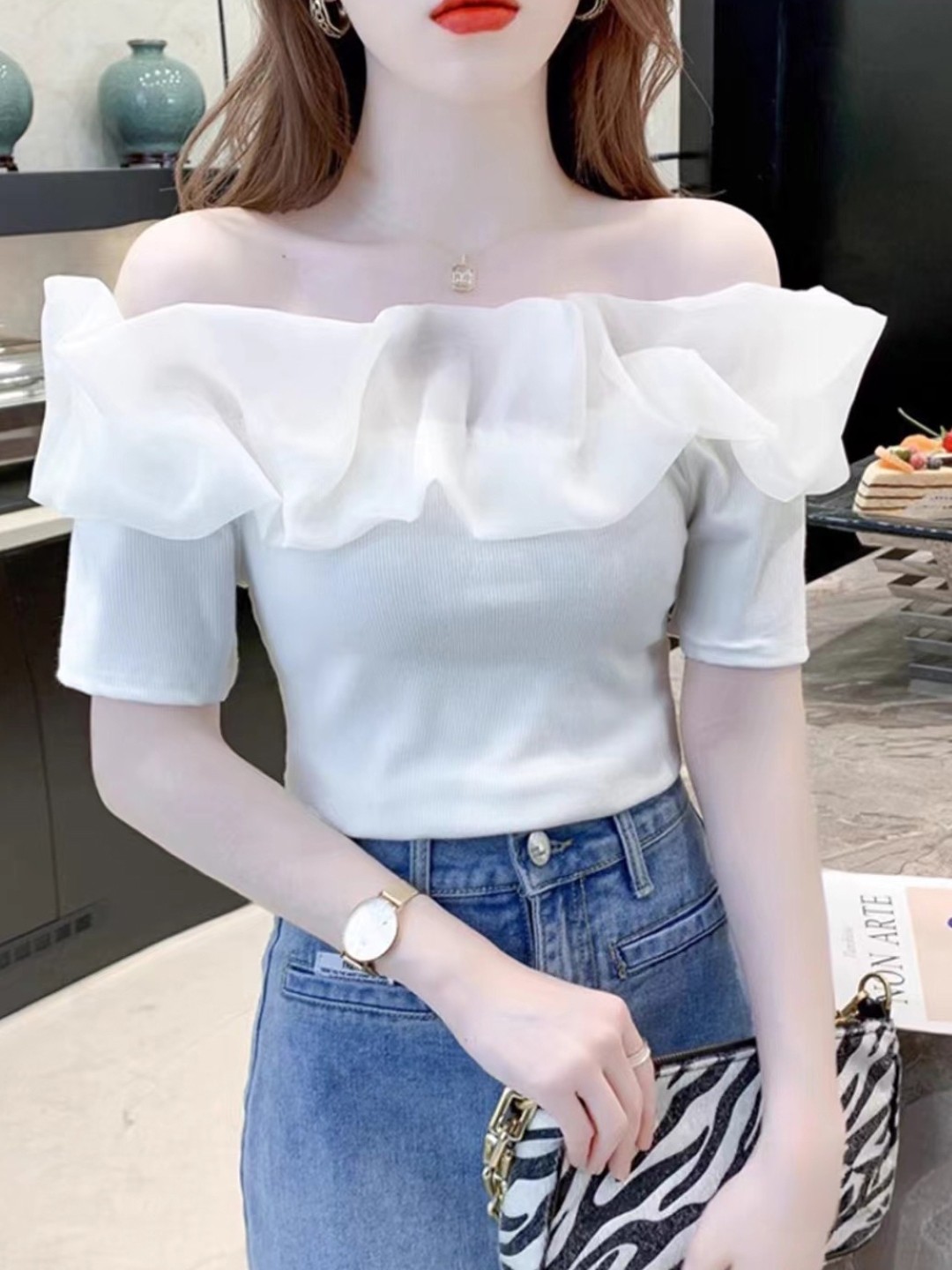 

StyleCast Girls Off-Shoulder Bardot Top, White