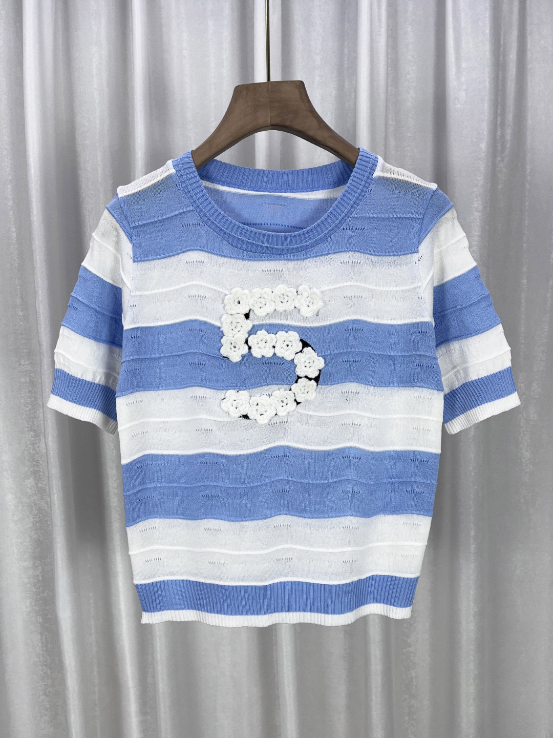 

StyleCast Round Neck Striped Top, Blue