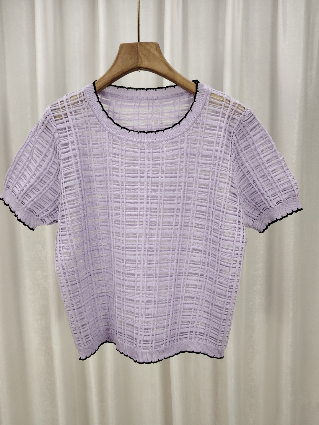 

StyleCast Girls Purple Self Design Puff Sleeves Sheer Top