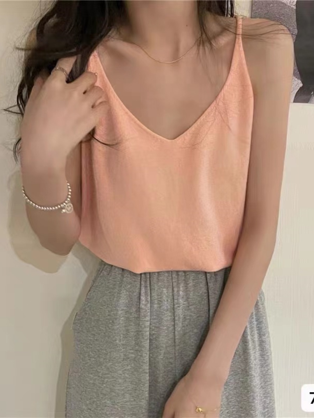 

StyleCast Girls Solid V-Neck Shoulder Straps Top, Peach