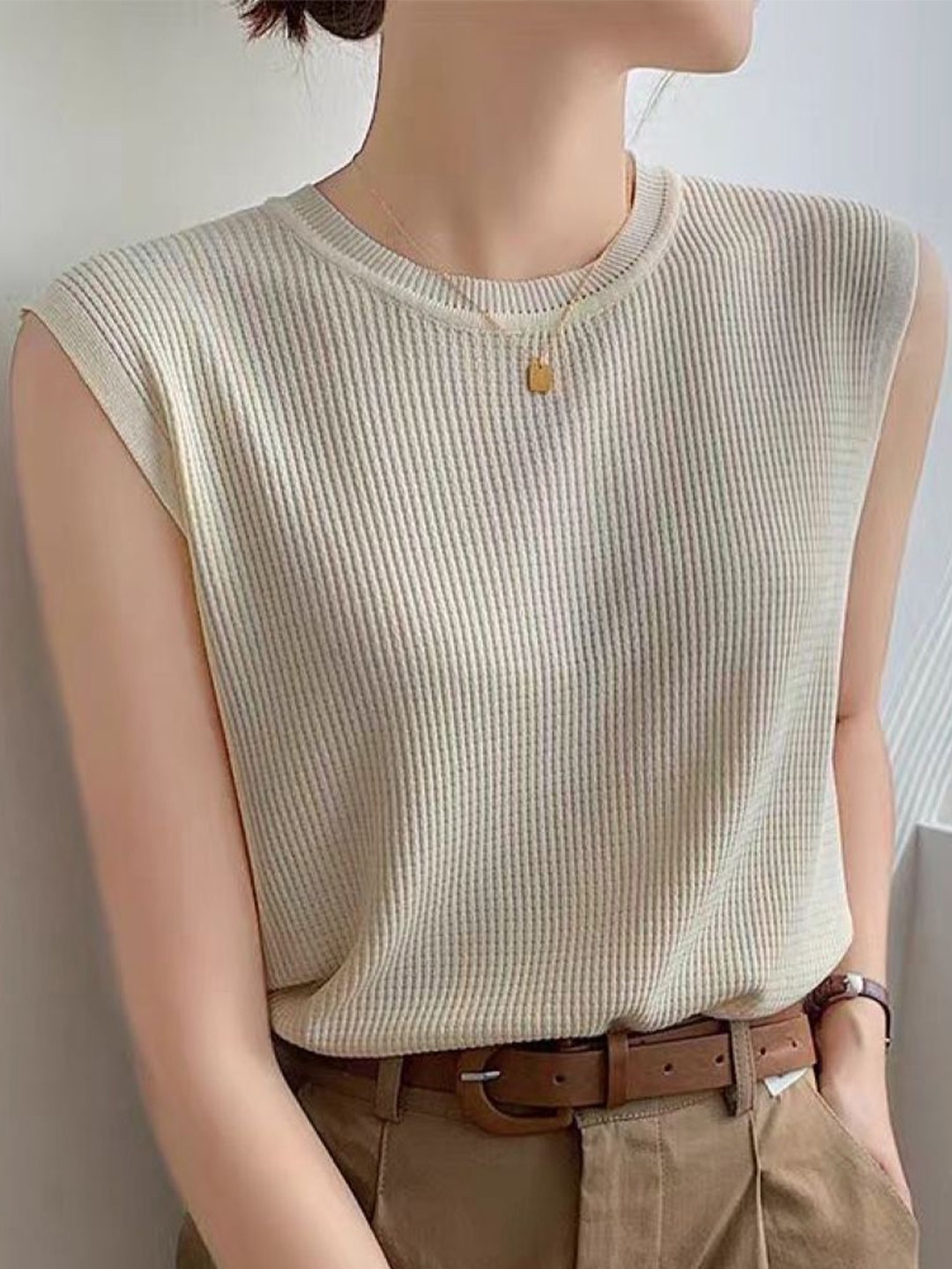 

StyleCast Girls Printed Short Sleeves Tank Top, Cream