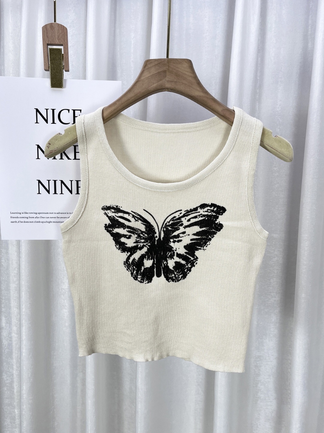 

StyleCast Girls Round Neck Graphic Printed Crop Top, Cream