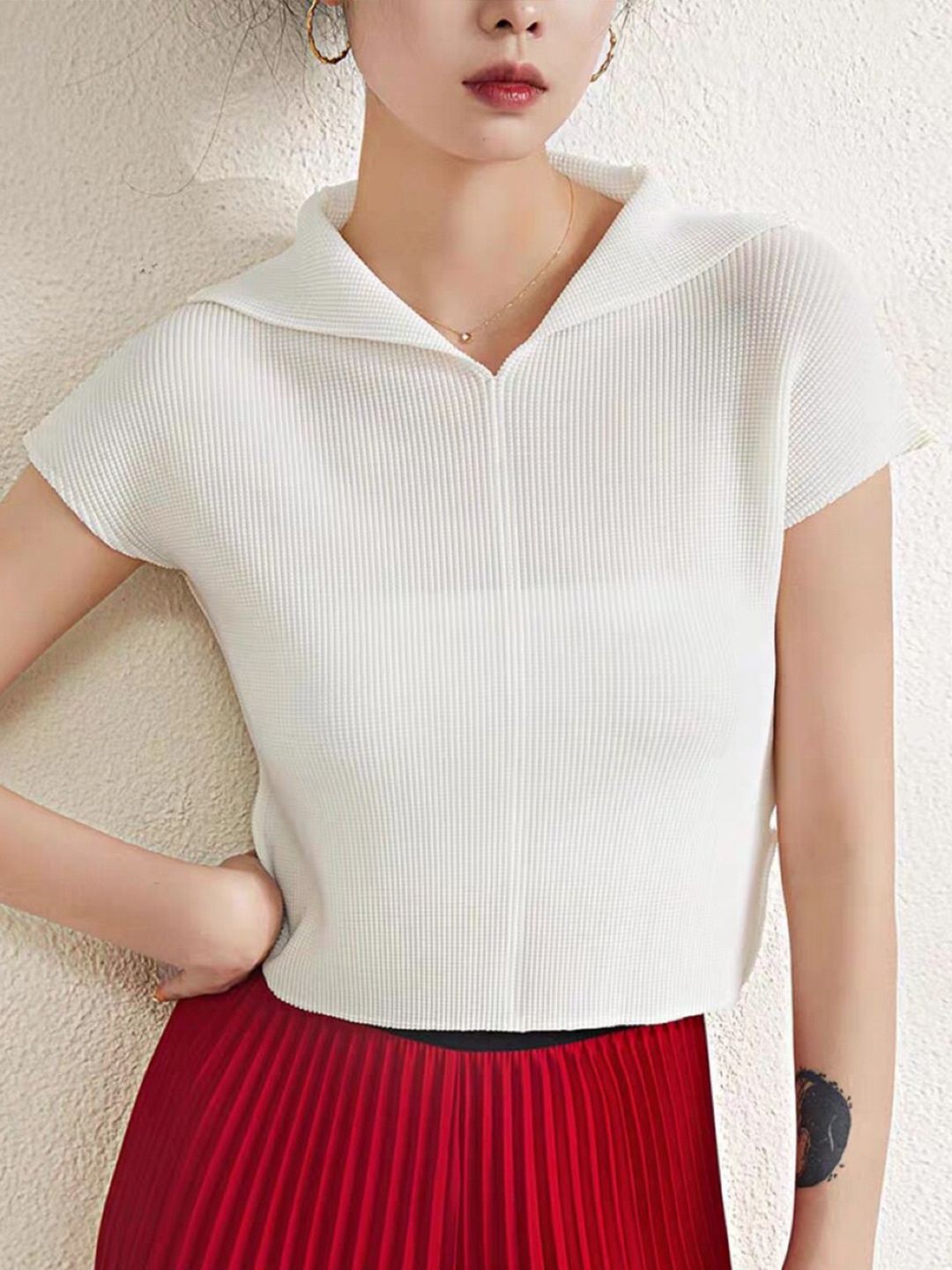 

StyleCast White Shirt Collar Top