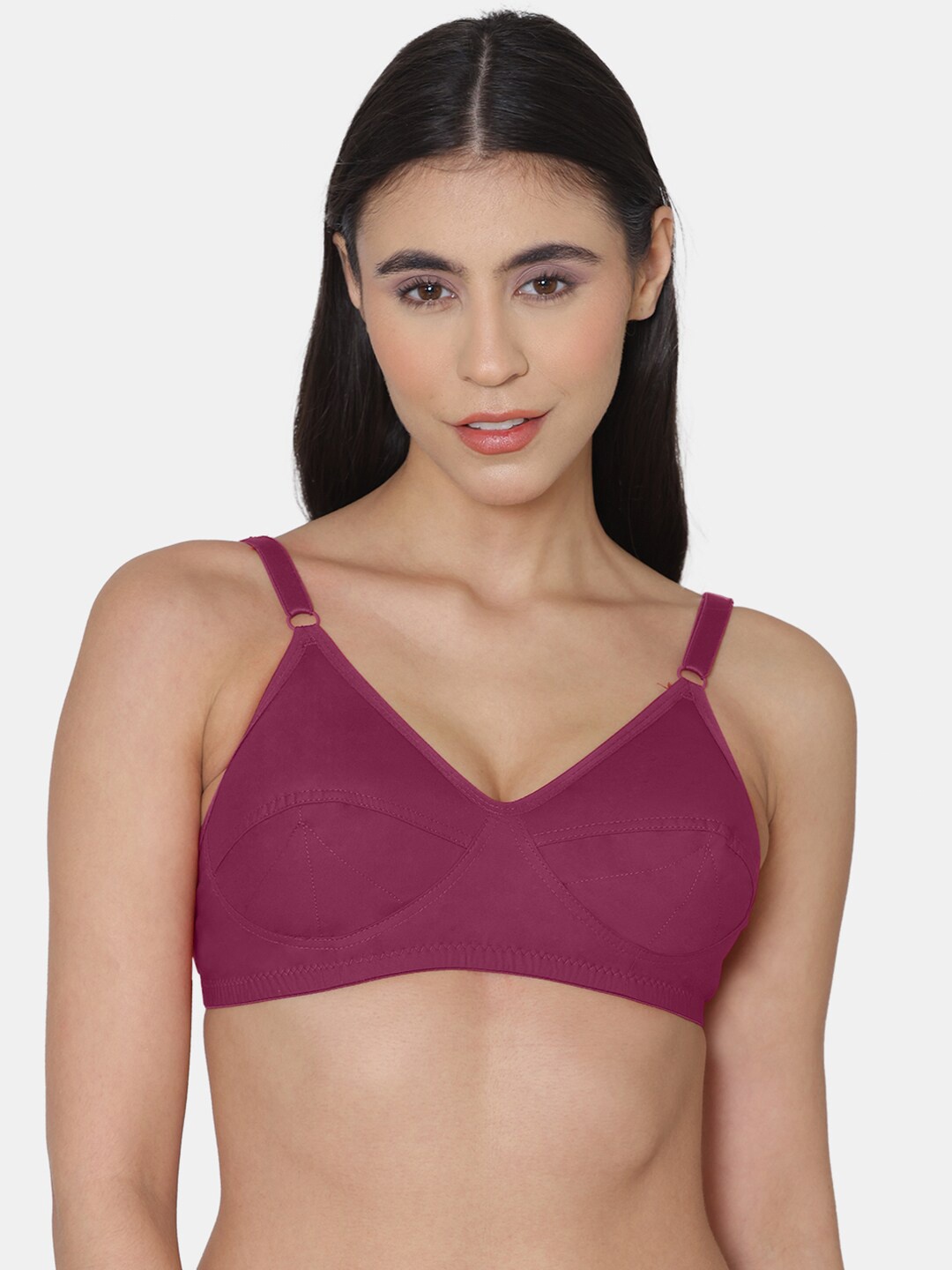 

KOMLI Full Coverage Non Padded Minimizer Bra With All Day Comfort, Magenta