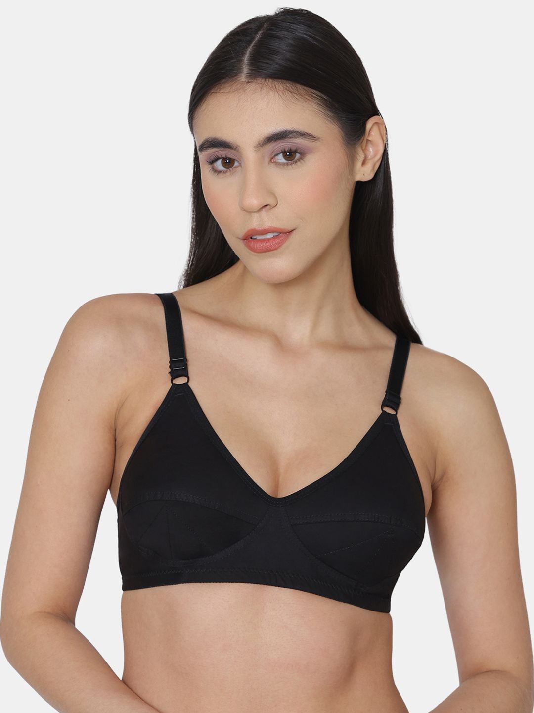 

KOMLI Full Coverage Non Padded Minimizer Bra With All Day Comfort, Black