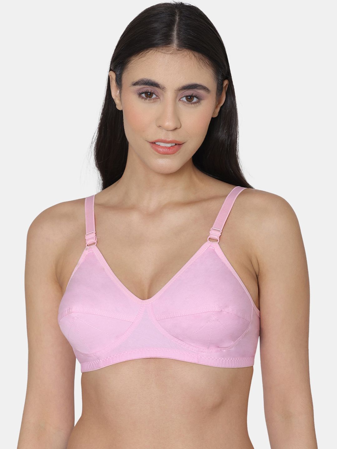 

KOMLI Full Coverage Non Padded Minimizer Bra With All Day Comfort, Pink