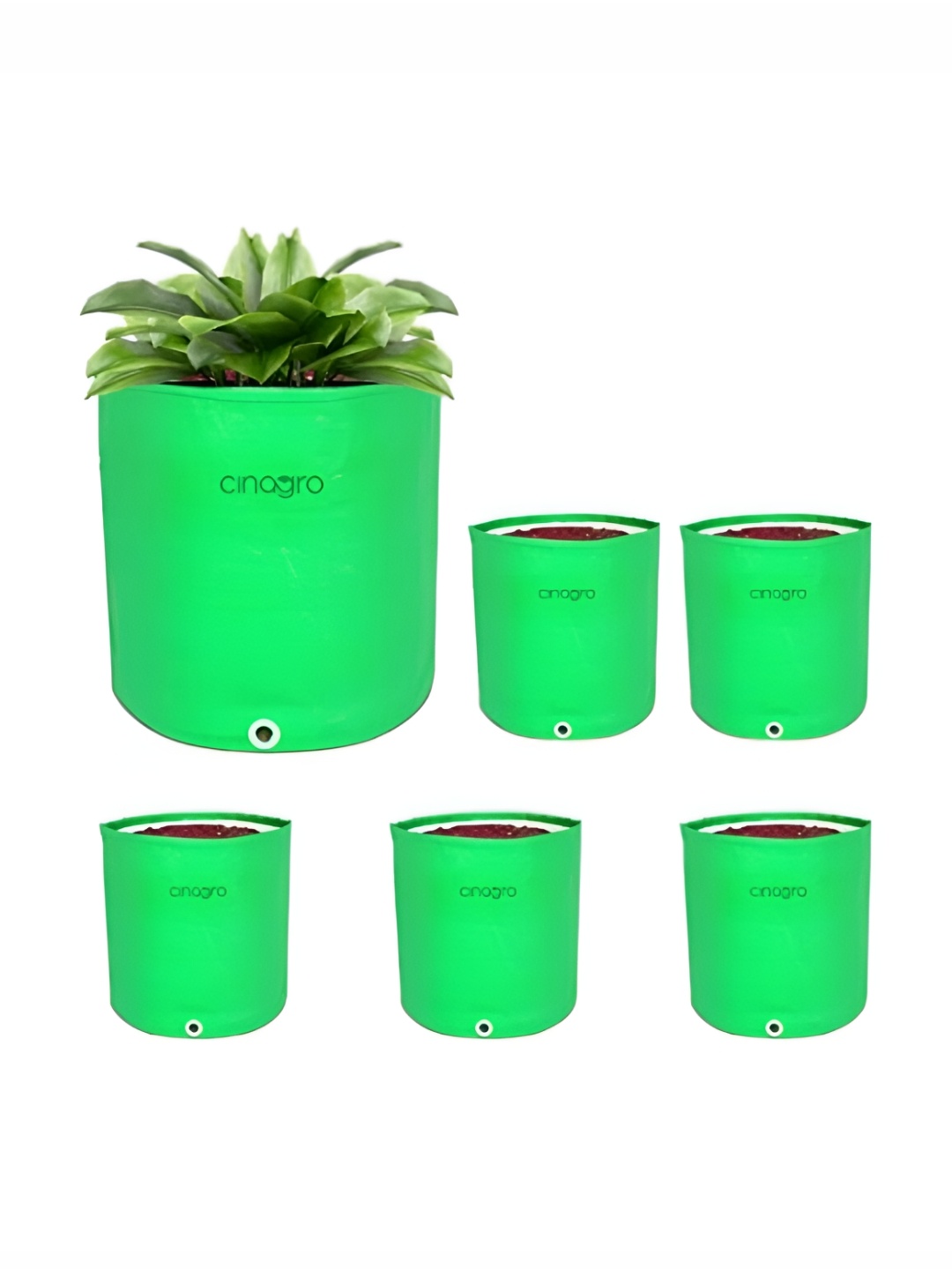 

Cinagro Green 6 Pieces Round Planters