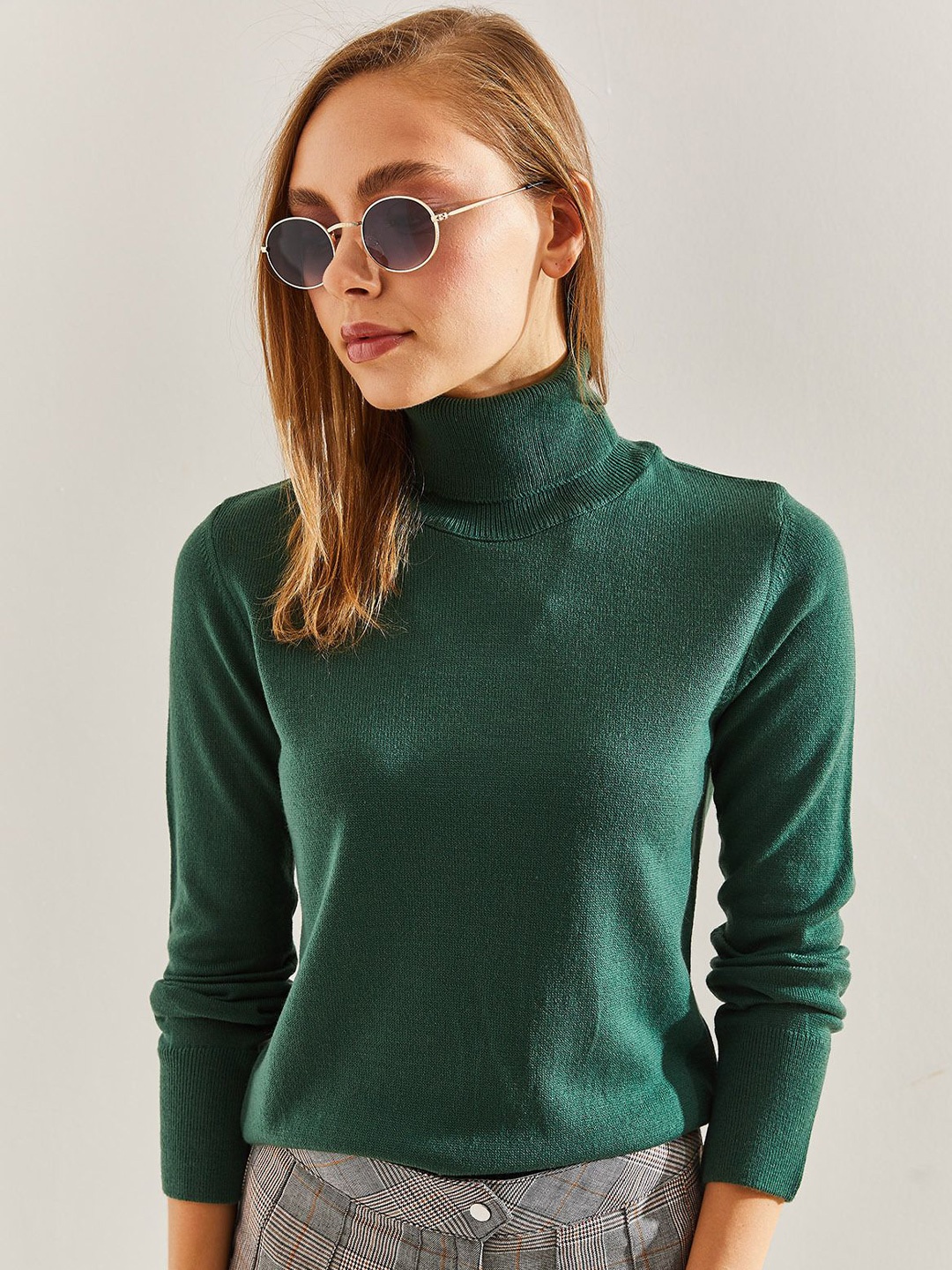 

BIANCO LUCCI Turtle Neck Pullover Sweaters, Green