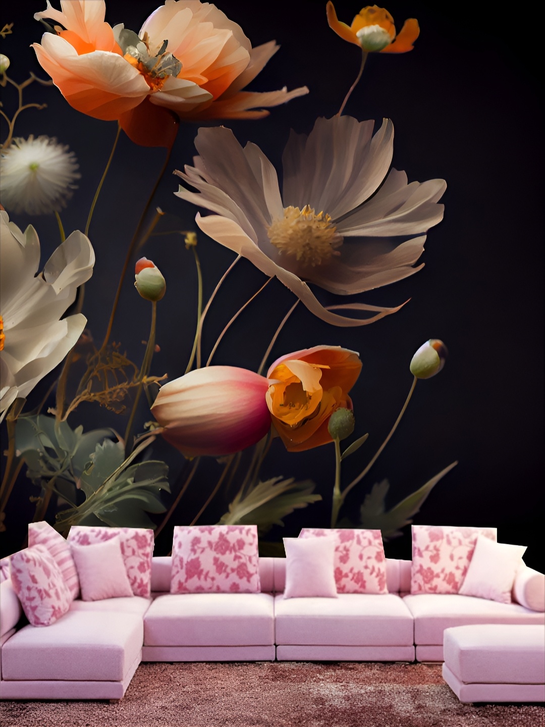 

Aura Grey & Orange Coloured Printed Self Adhesive 3D Wall Sticker
