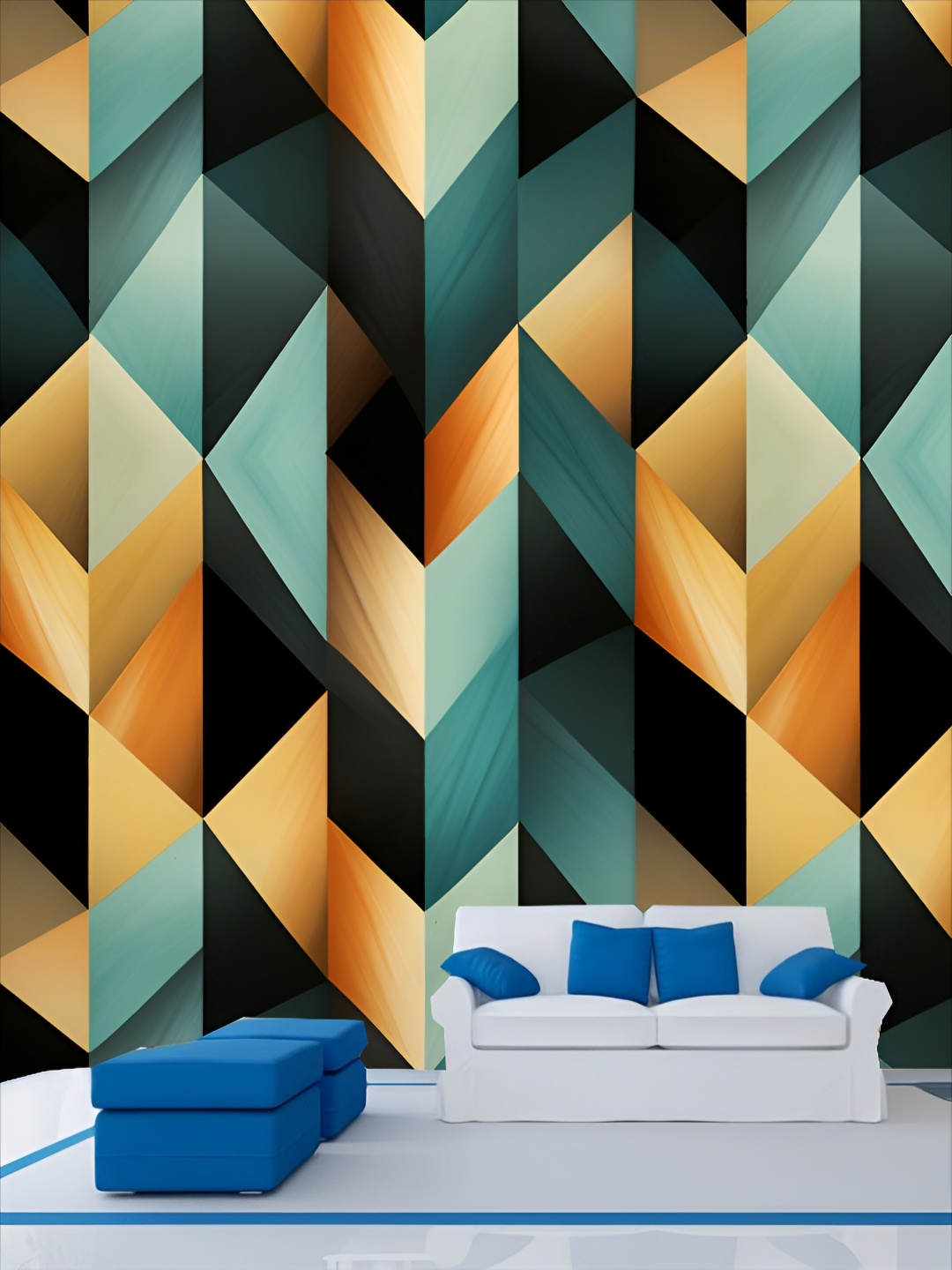 

Aura Green & Yellow Printed Self Adhesive 3D Wall Panels Stickers