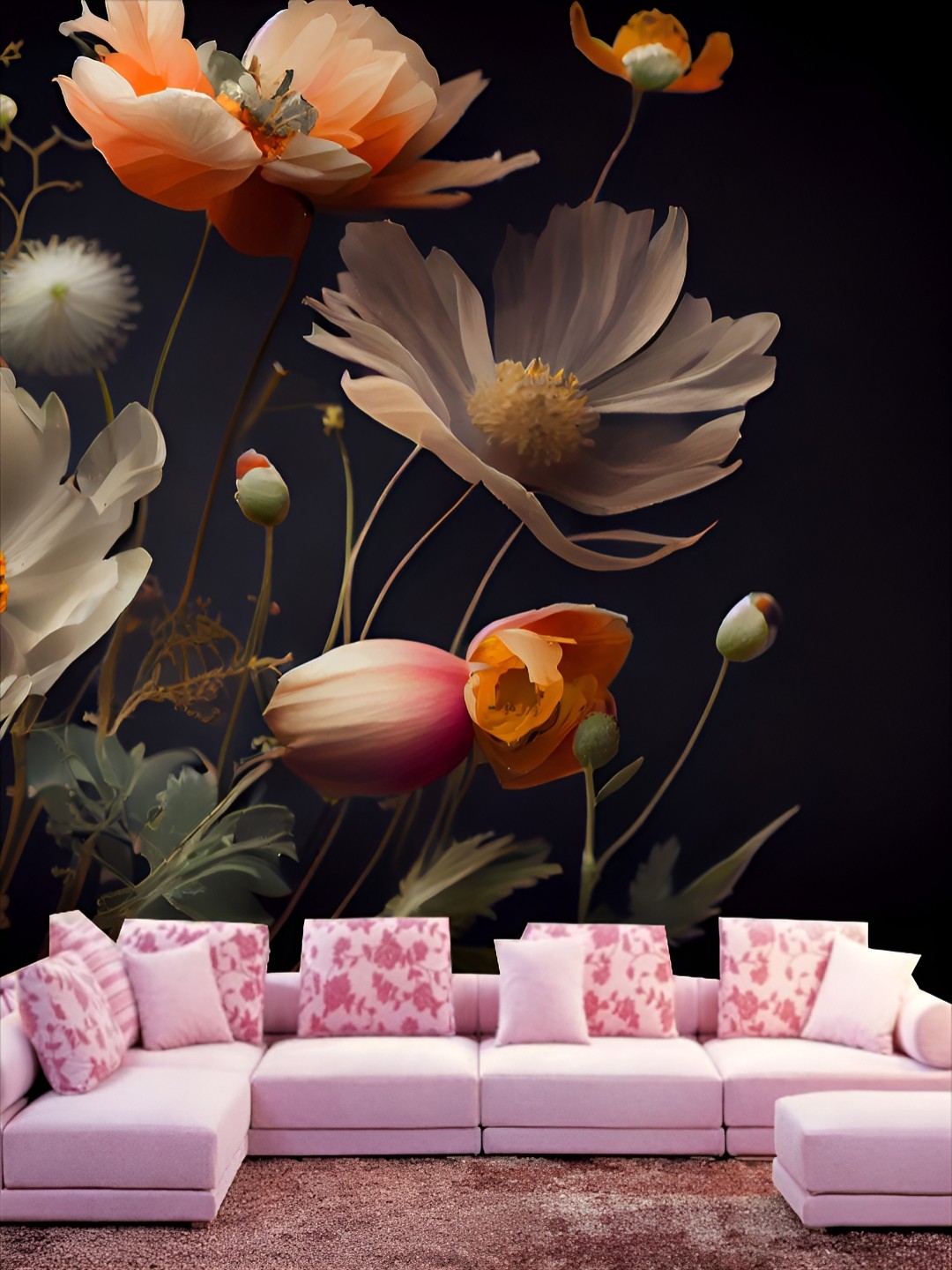 

Aura Grey & Orange Coloured Self Adhesive 3D Printed Wall Sticker