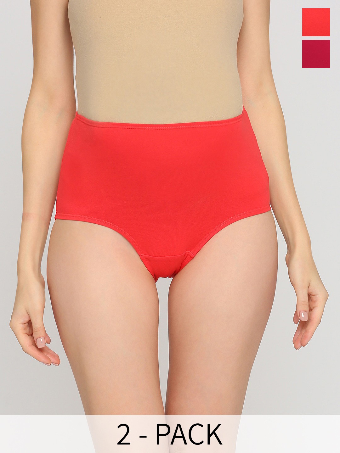 

Evamomies Pack Of 2 High-Rise Cotton Maternity Briefs, Red