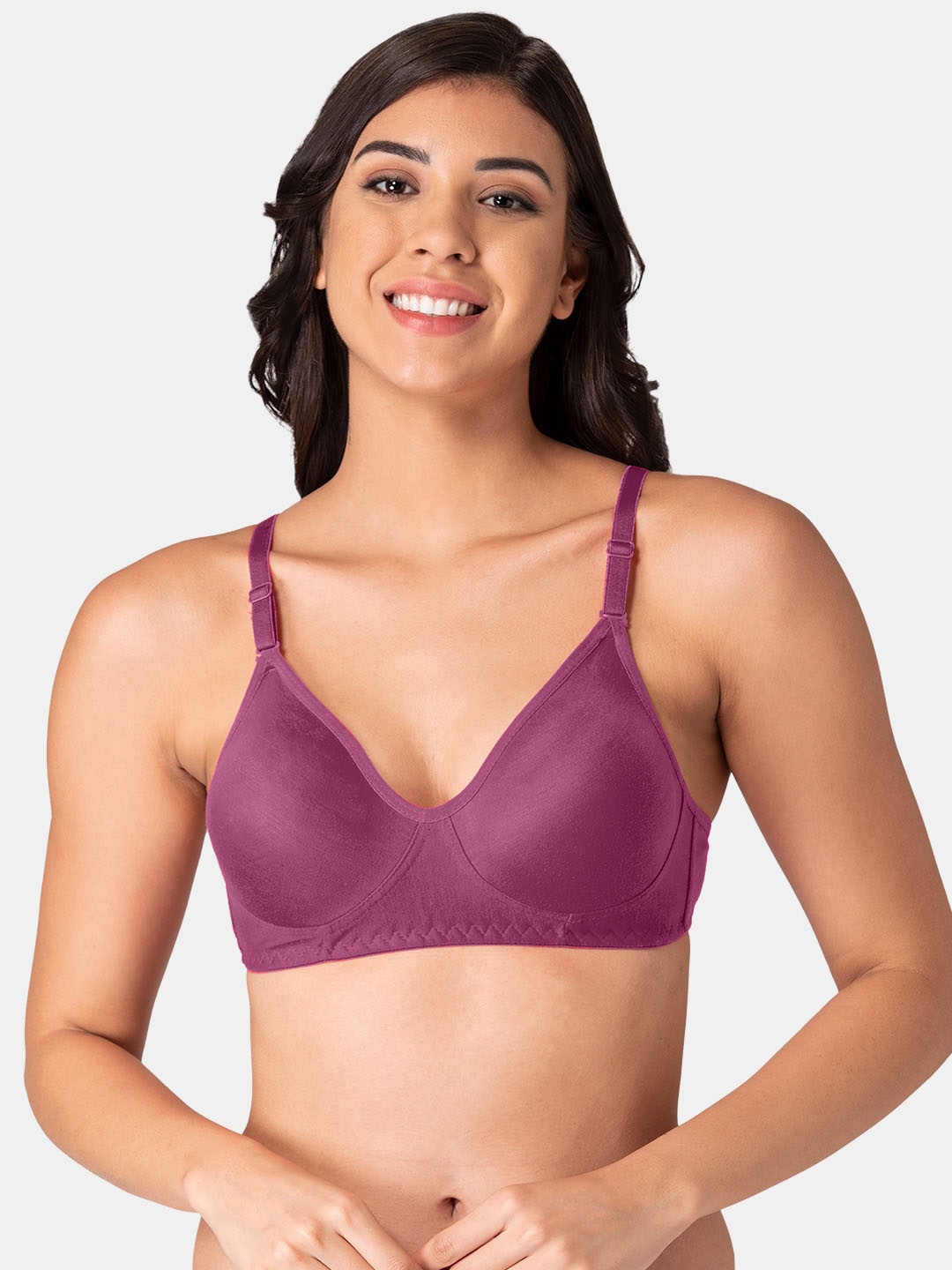 

KOMLI Non Padded Full Coverage T-Shirt Bra All Day Comfort All Day Comfort, Magenta