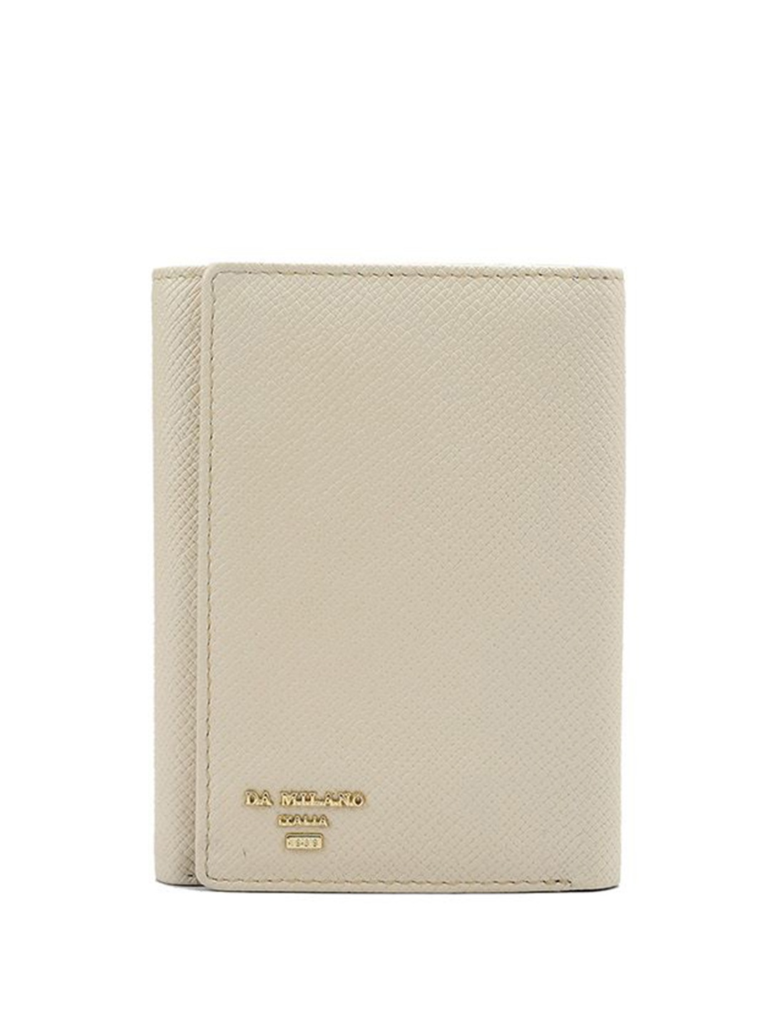 

Da Milano Women Textured Leather Two Fold Wallet, White