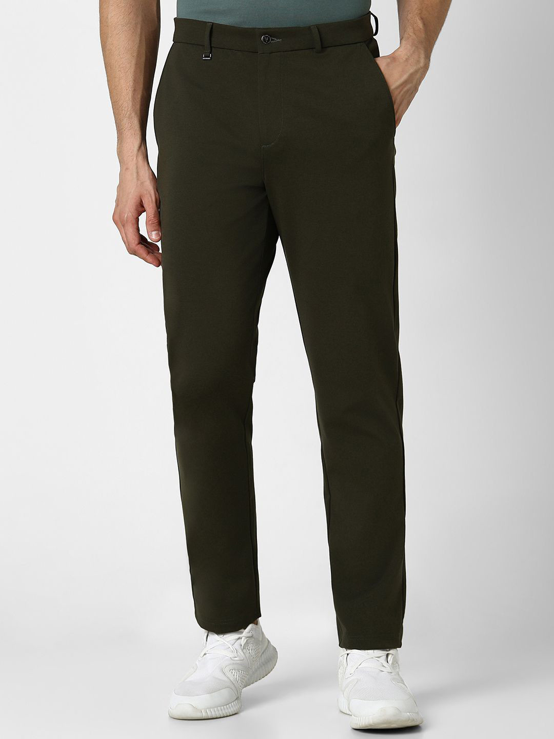 

Van Heusen Flex Men Slim Fit Trousers, Olive