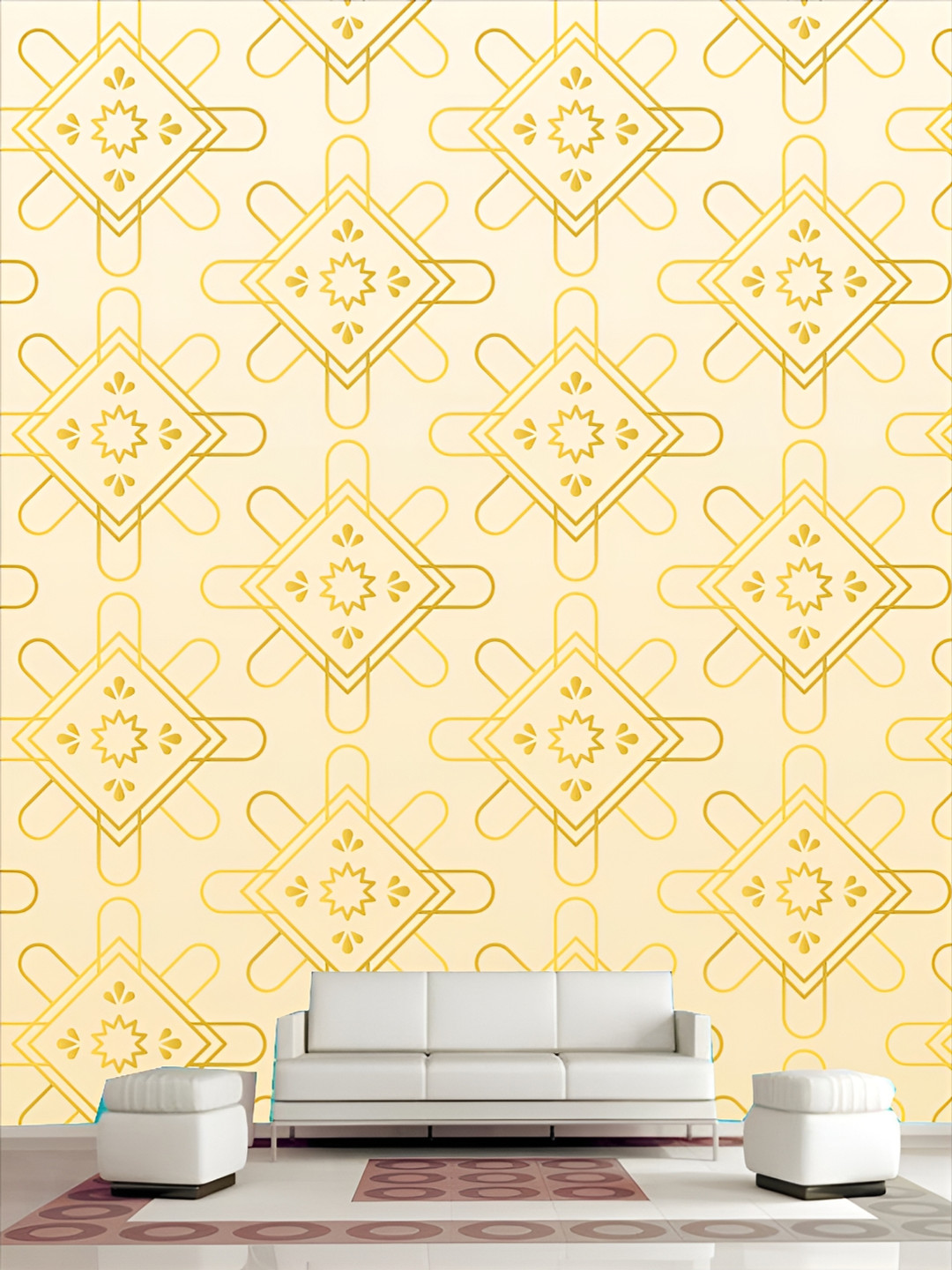 

Aura Beige & Yellow Printed Self Adhesive 3D Wall Stickers