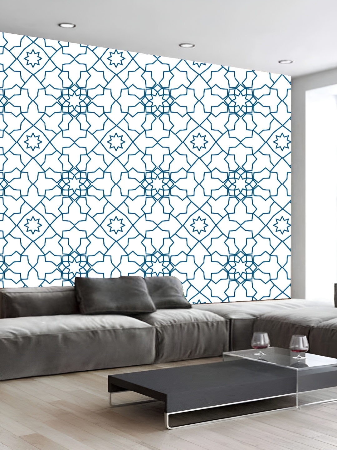 

Aura White & Blue Self Adhesive 3D Printed Wall Sticker