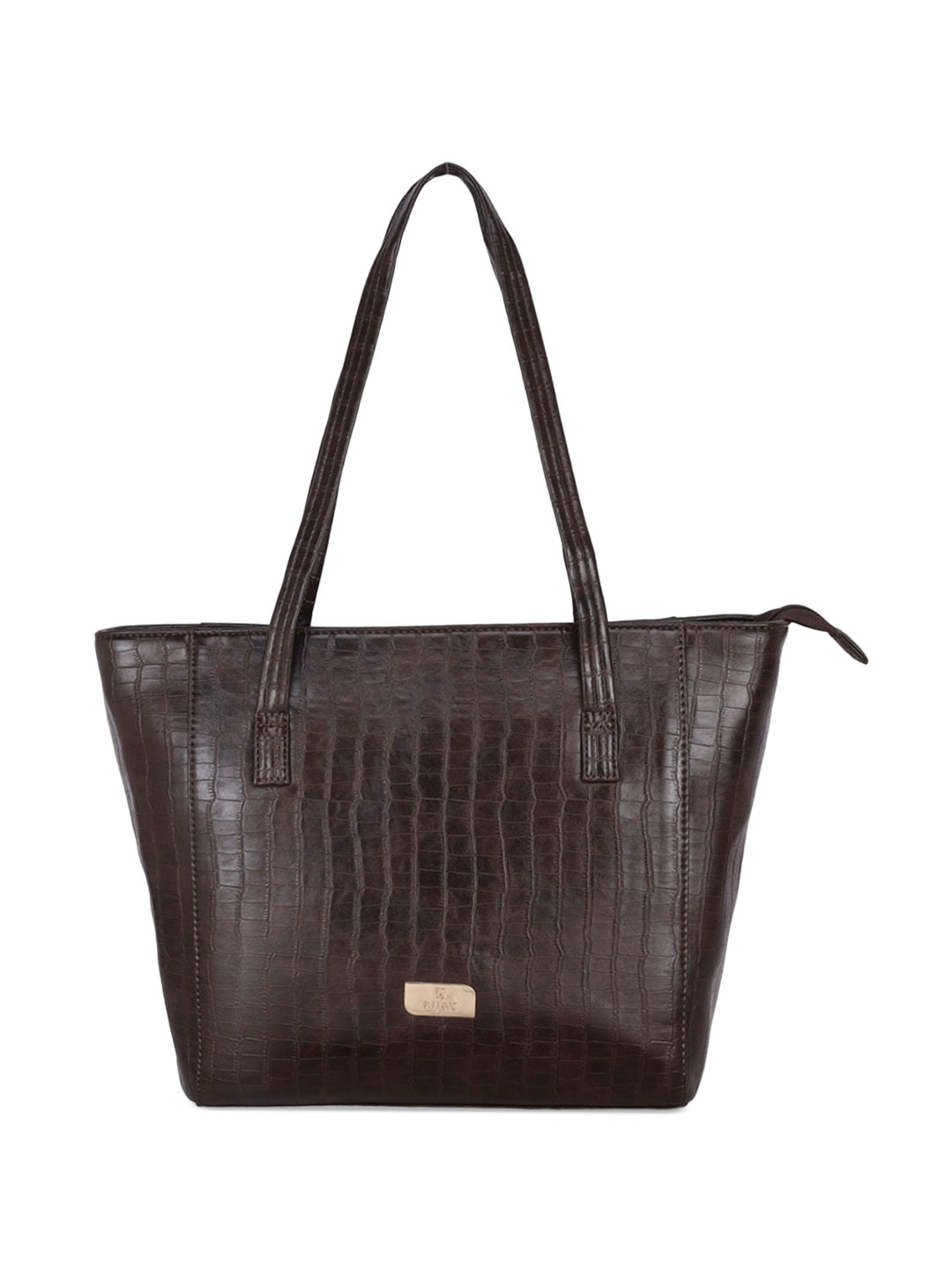 

RIJAC Animal Textured Structured Shoulder Bag Up to 12 inch, Brown
