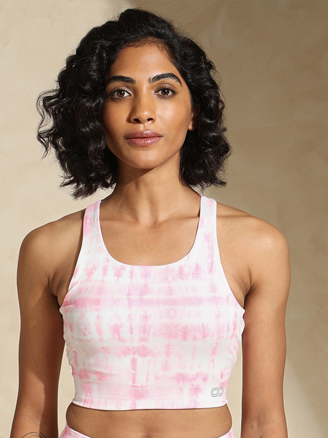 

Silvertraq Abstract Printed Full Coverage Sports Bra With Moisture Wicking, Pink