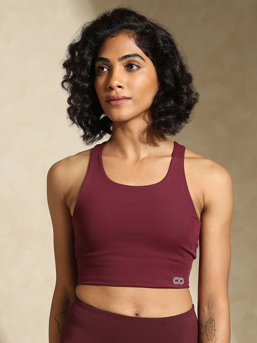 

Silvertraq Full Coverage Workout Bra with Moisture Wicking, Maroon