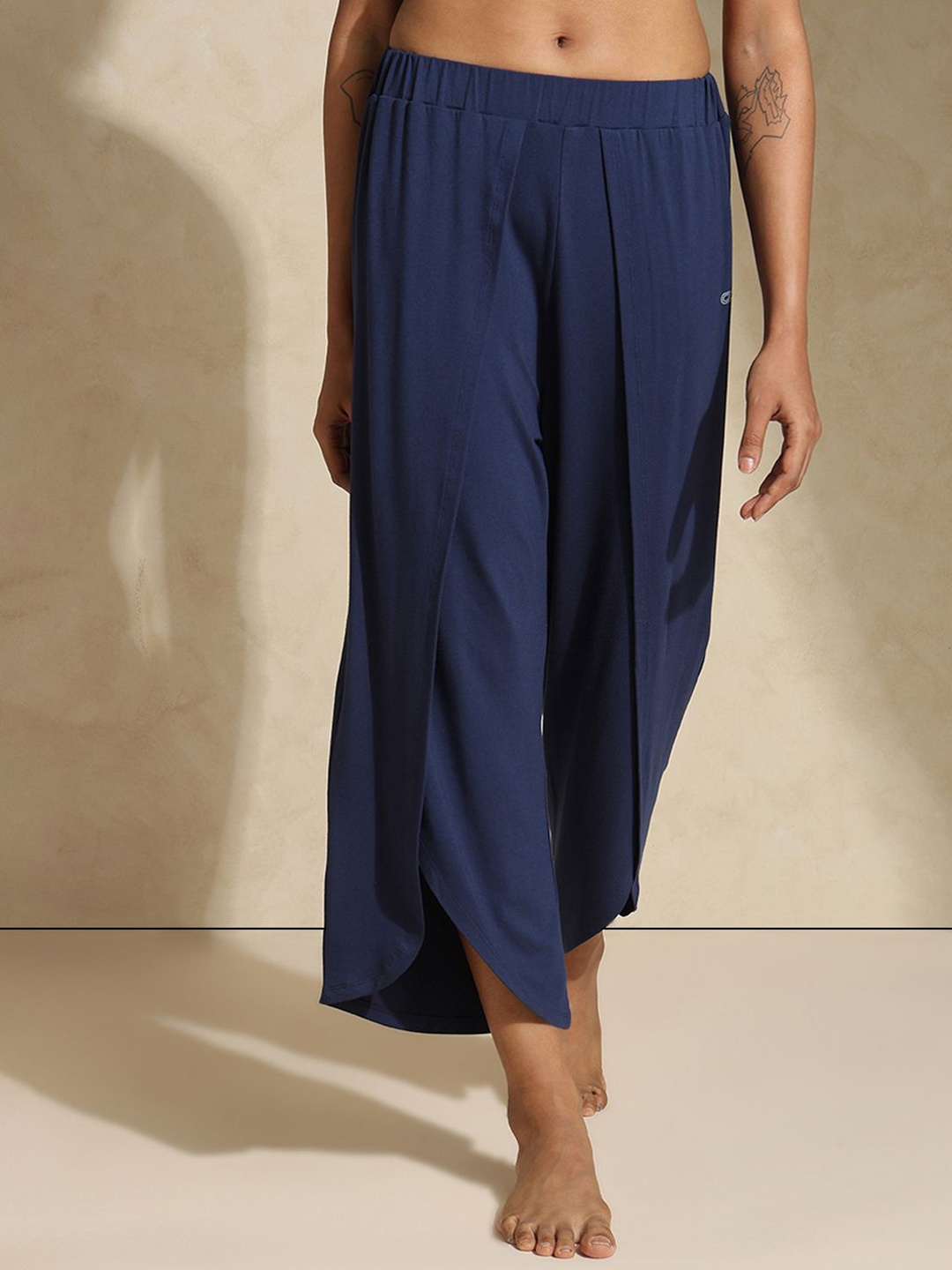 

Silvertraq Women Mid-Rise Tulip Lounge Pants, Navy blue